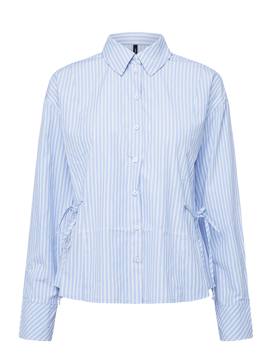 Vero Moda - VMASTA LS TIE SHIRT WVN RET - langärmlige hemden - cashmere blue - 1