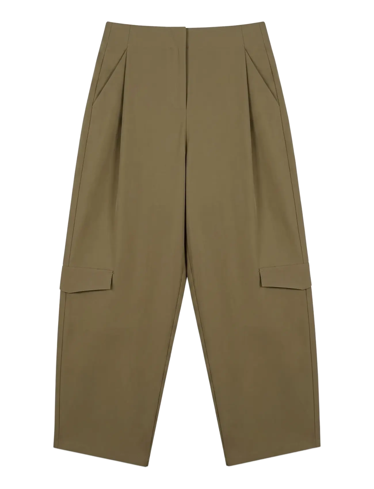 Vero Moda VMPETRINA MW WIDE CARGO PANTS RET - Barrel-bukser - IVY GREEN / khaki/green