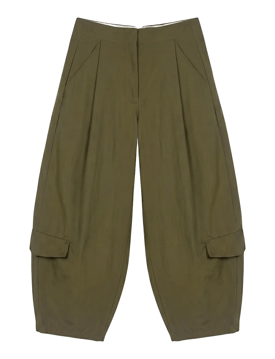 Vero Moda - VMPETRINA MW WIDE CARGO PANTS RET - barrel-bukser - ivy green - 0