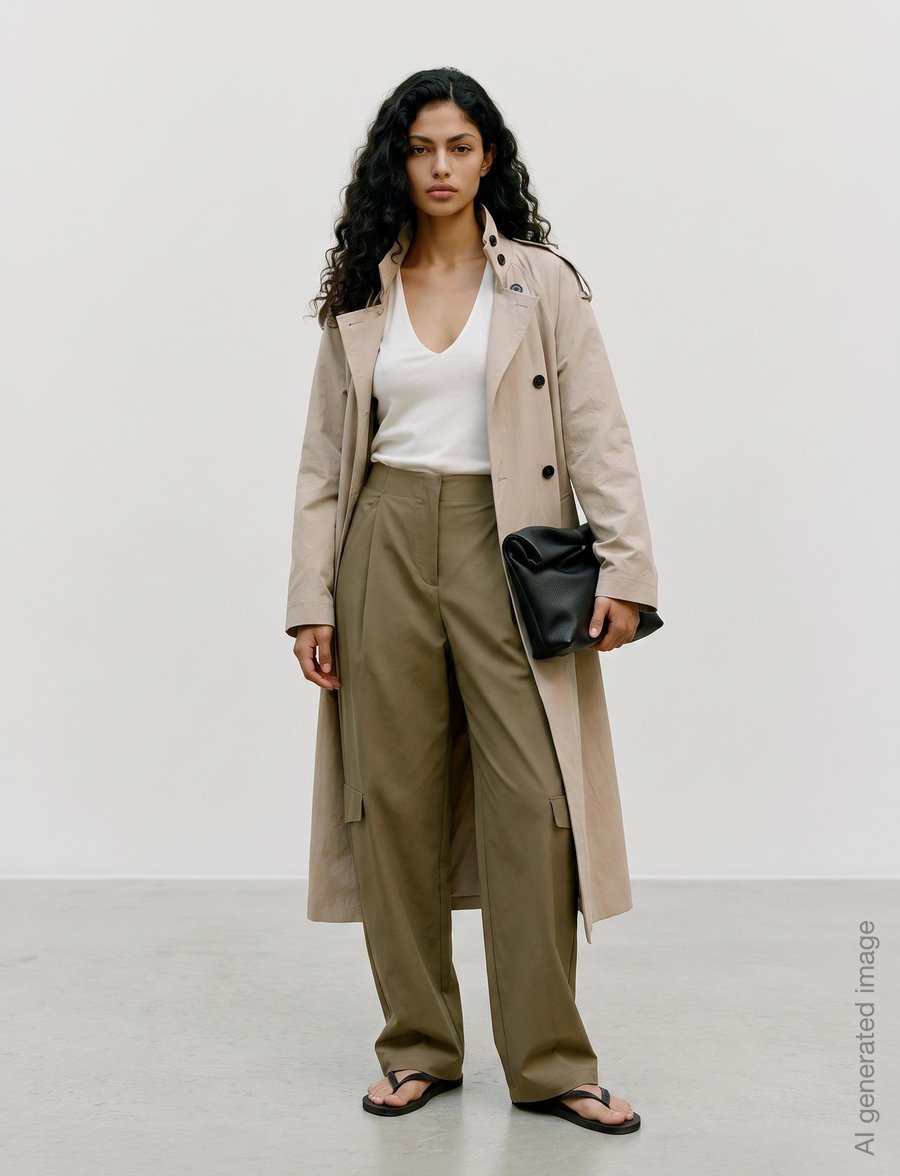 Vero Moda - VMPETRINA MW WIDE CARGO PANTS RET - spodnie barrel - ivy green - 0