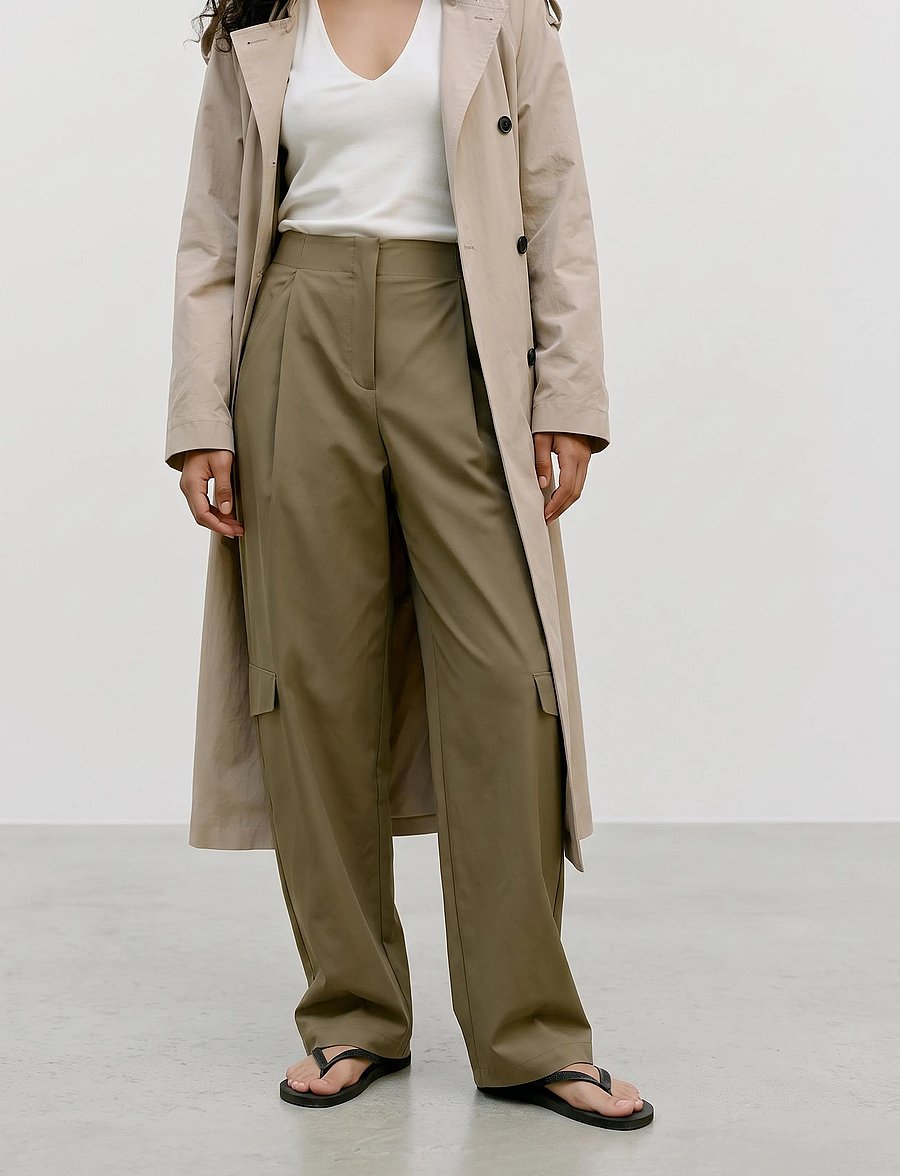 Vero Moda - VMPETRINA MW WIDE CARGO PANTS RET - spodnie barrel - ivy green - 5