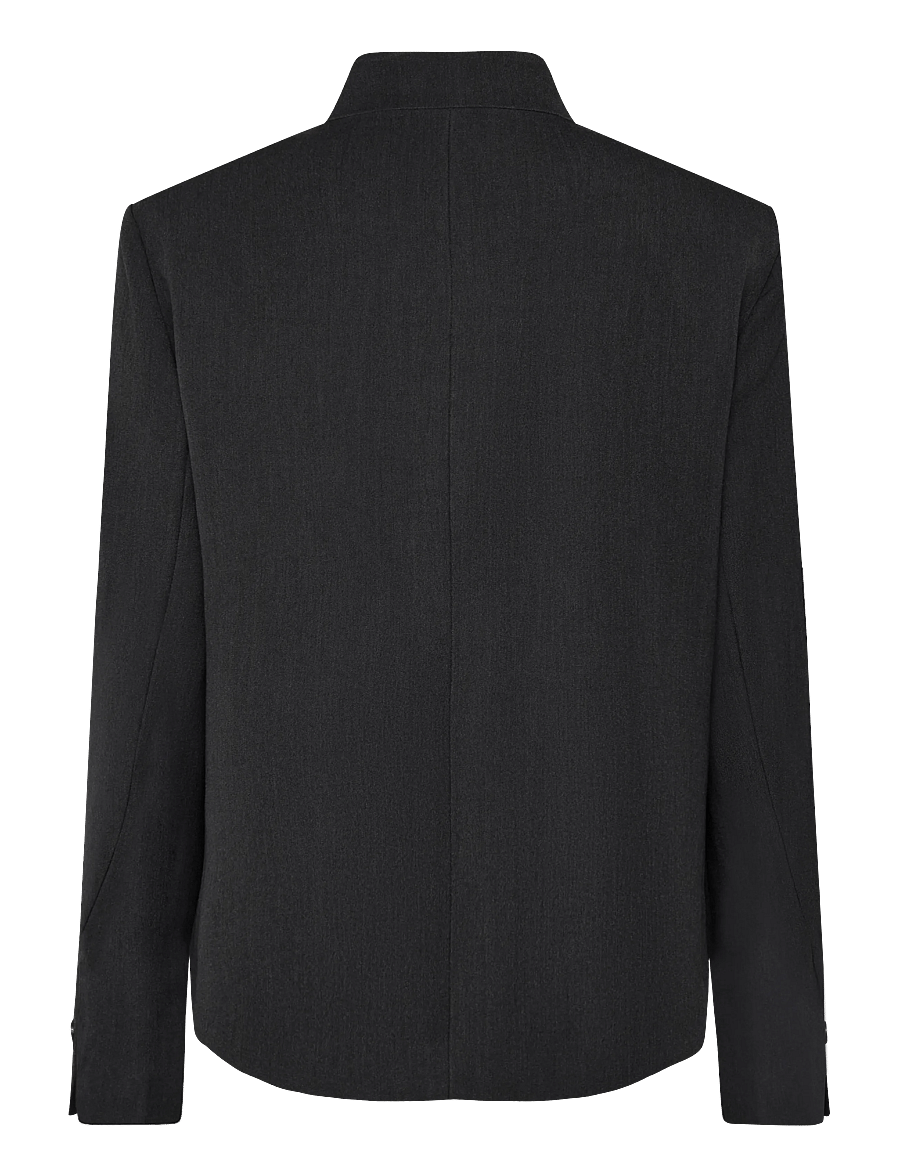 Vero Moda - VMDINA LS HIGH NECK BLAZER LCS - double breasted blazers - dark grey melange - 2