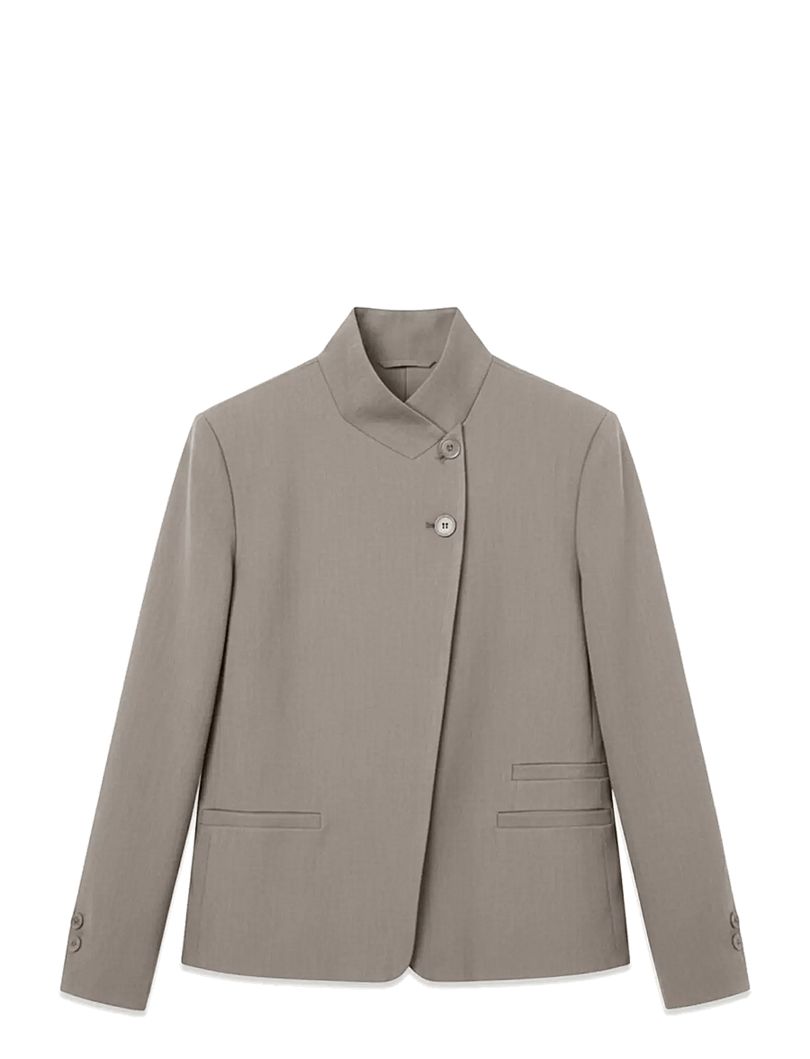 Vero Moda - VMDINA LS HIGH NECK BLAZER LCS - dubbelknäppta kavajer - moon rock - 0