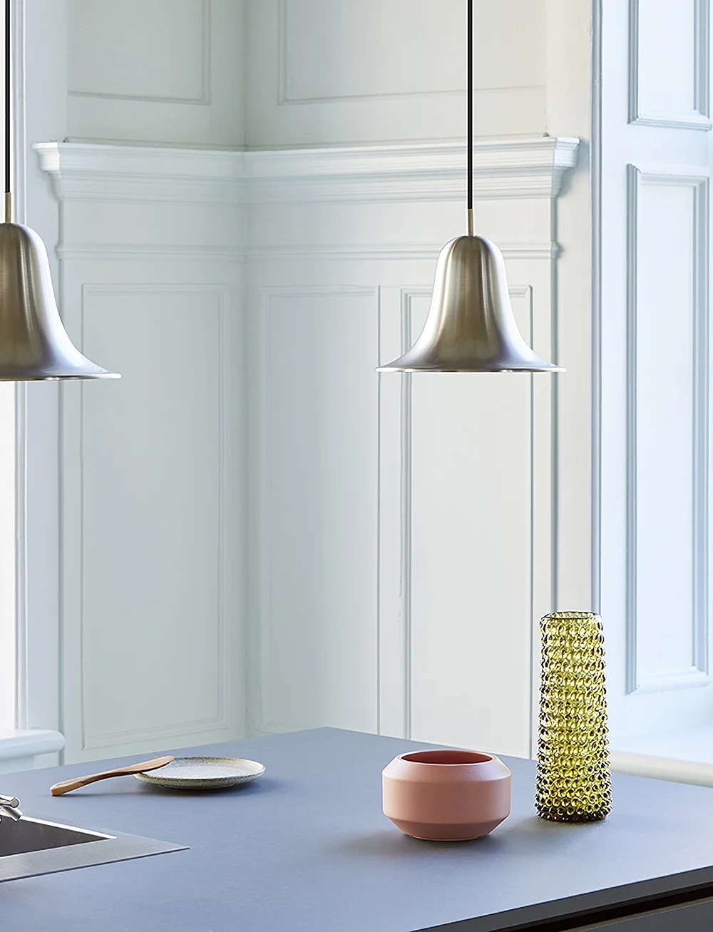 Verpan - Pantop Pendant Ø23 cm - rippvalgustid - matt metallic - 1