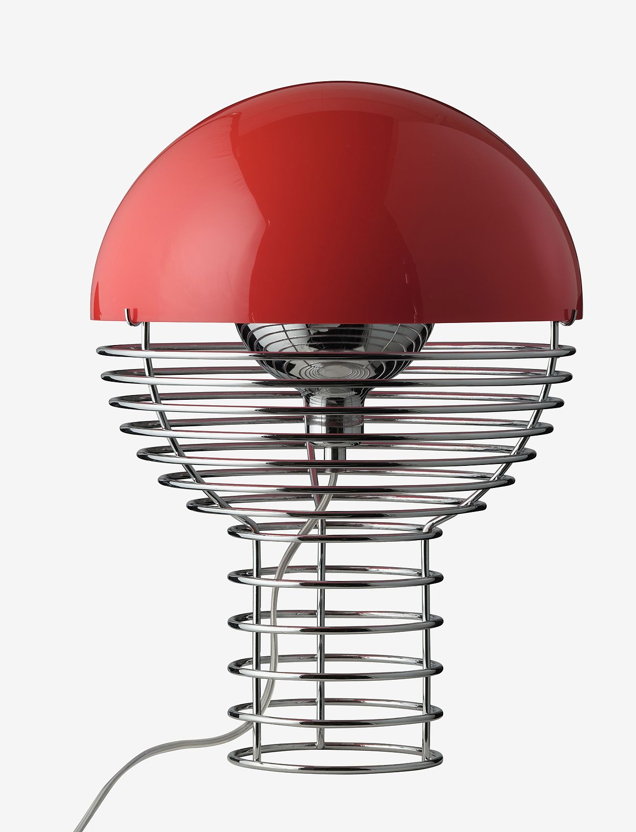 Verpan - Wire Table Lamp Ø30 EU - chrome/red - 1