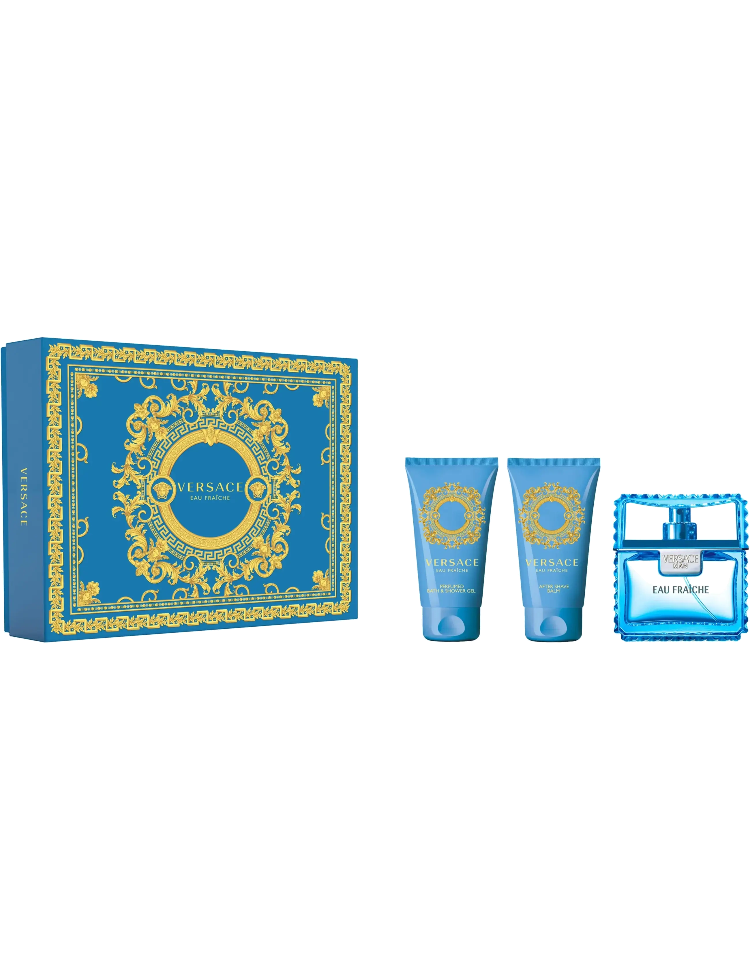 Versace Fragrance Gift Set Eau Fraiche Pour Homme Edt + Shower Gel + After Shave Balm, 100 ml, Nude, Parfume > Eau De Parfum, Herre
