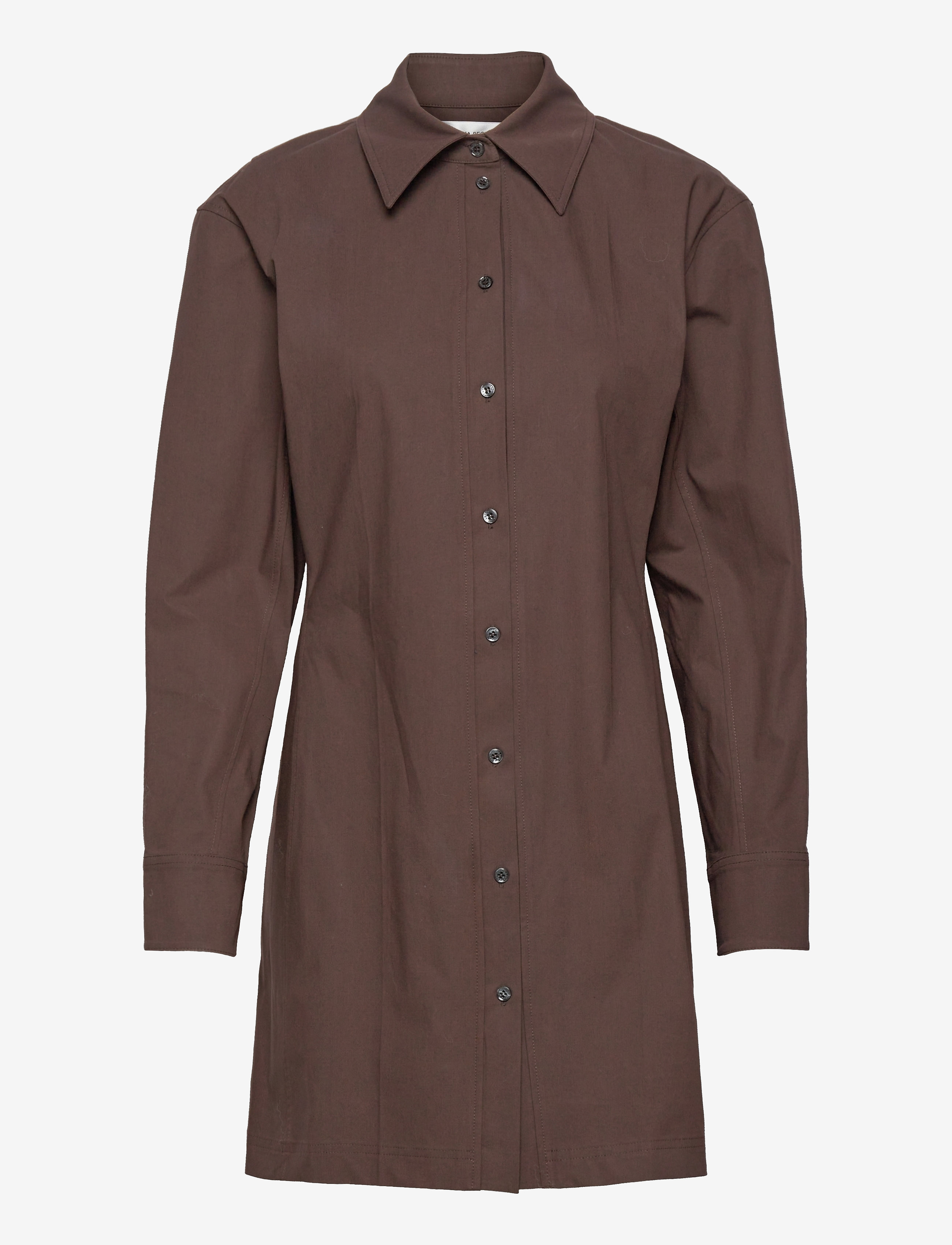 Victoria Beckham - FITTED SHIRT MINI DRESS - chocolate - 0