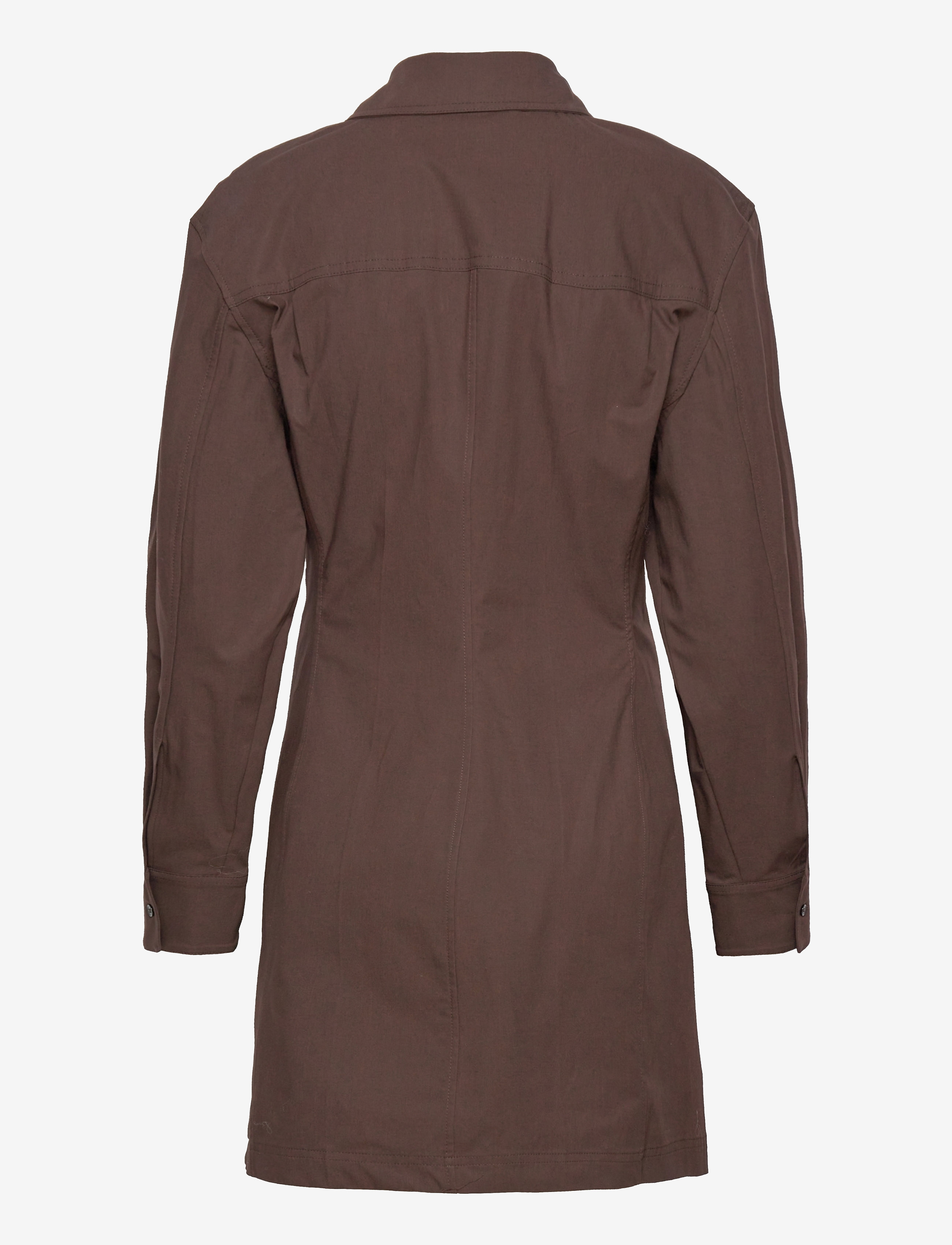 Victoria Beckham - FITTED SHIRT MINI DRESS - chocolate - 1