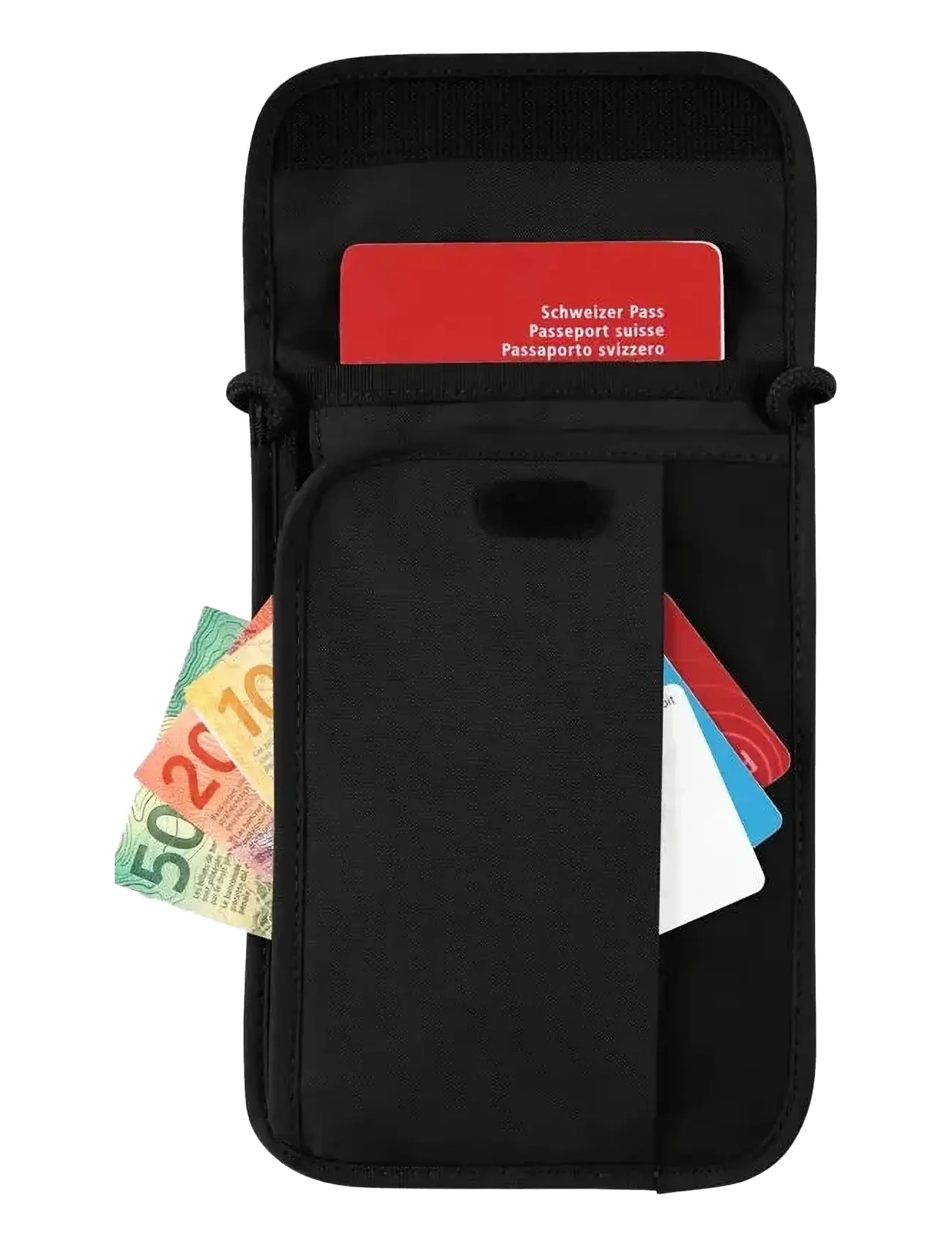 Victorinox - Travel Essentials, Security Neck Pouch - pass- och resehållare - black - 3