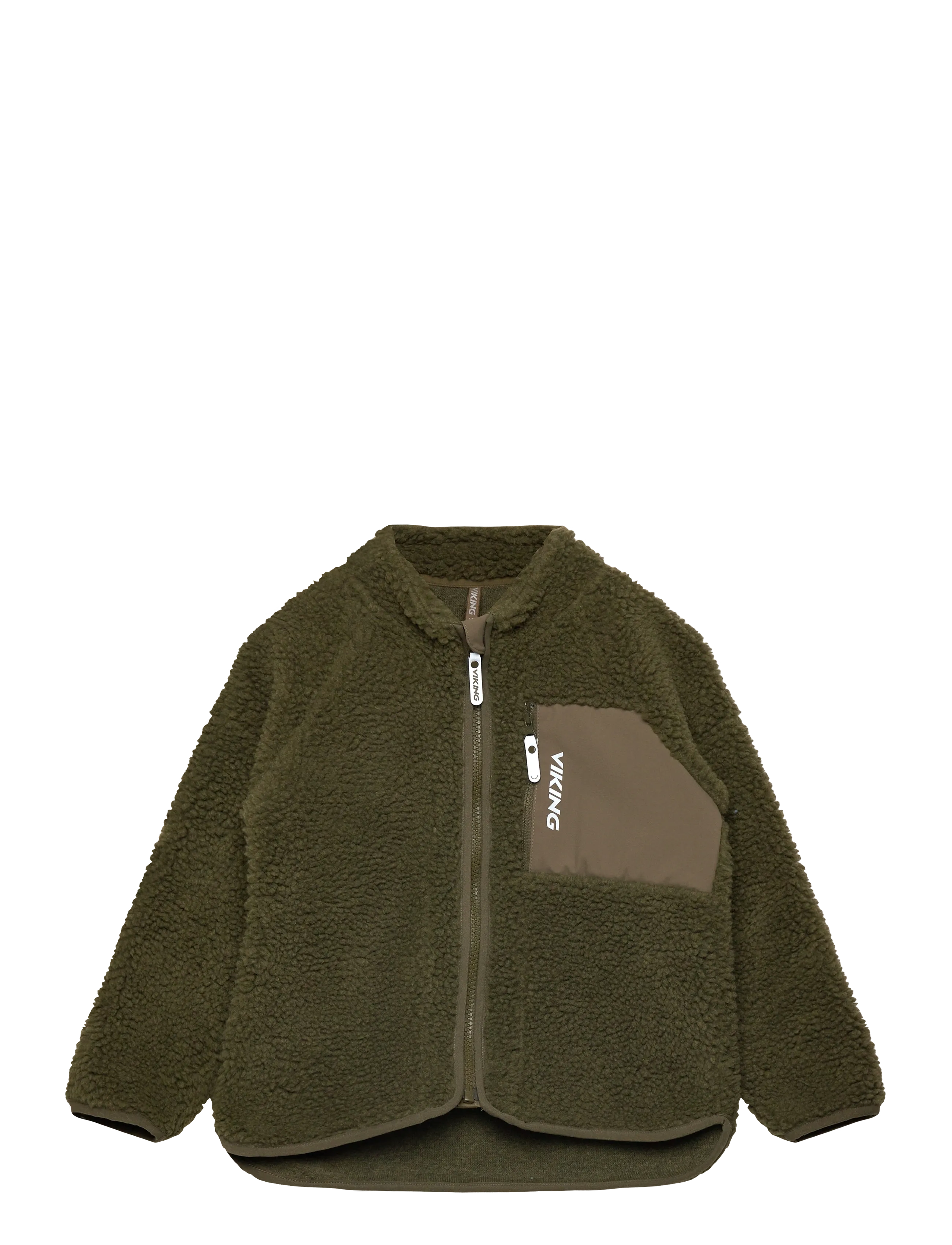 Viking Playtime Pile Midlayer Jacket, 122, Fleece Oberbekleidung, Khakigrün - Jackets, Kinder