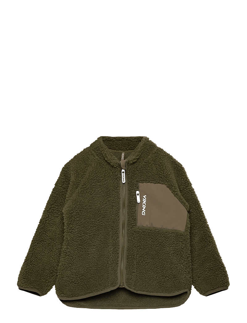 Viking - Playtime Pile Midlayer Jacket - insulated jackets - olive - 0