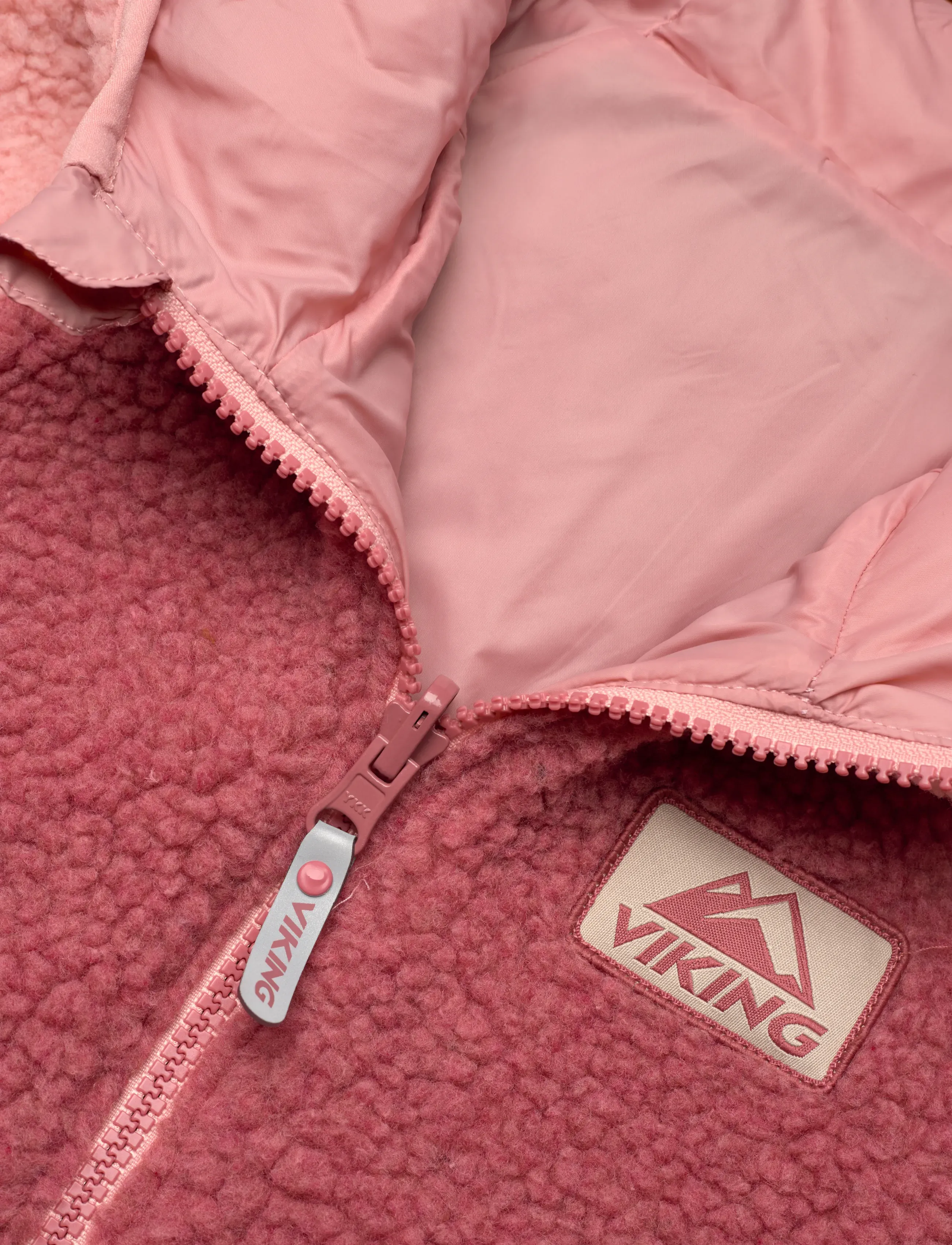 Viking - Play Reversible Pile Jacket - fall jackets - pink - 4