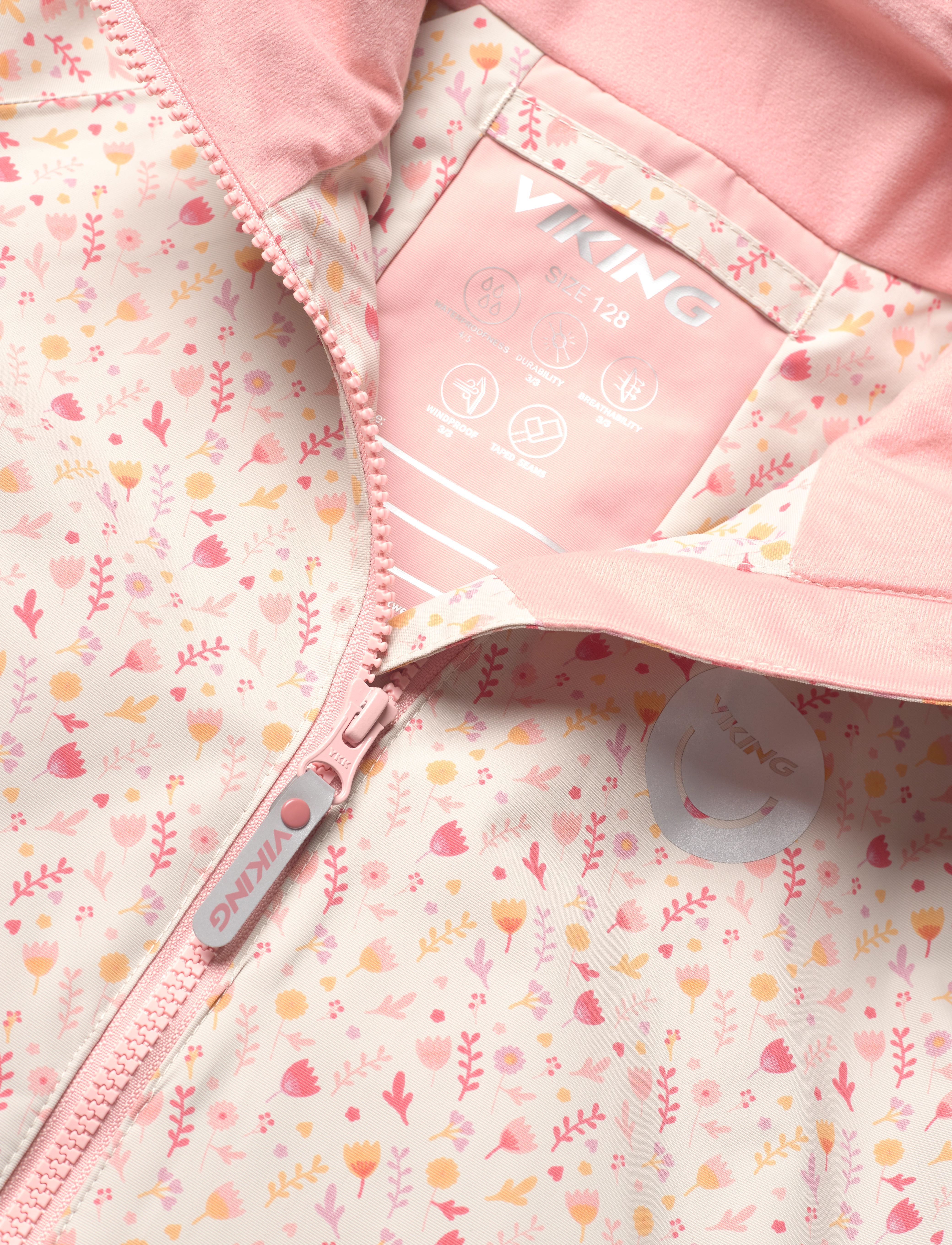 Viking - Play Jacket Spring WP printed - regenmäntel - light pink - 2