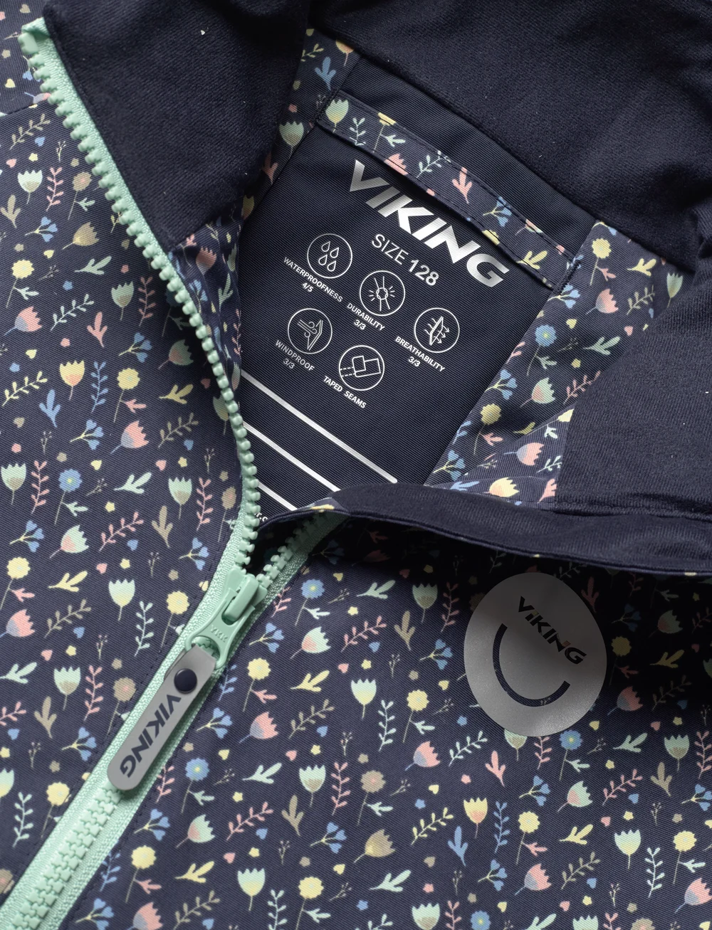 Viking - Play Jacket Spring WP printed - shell & rain jackets - navy - 2
