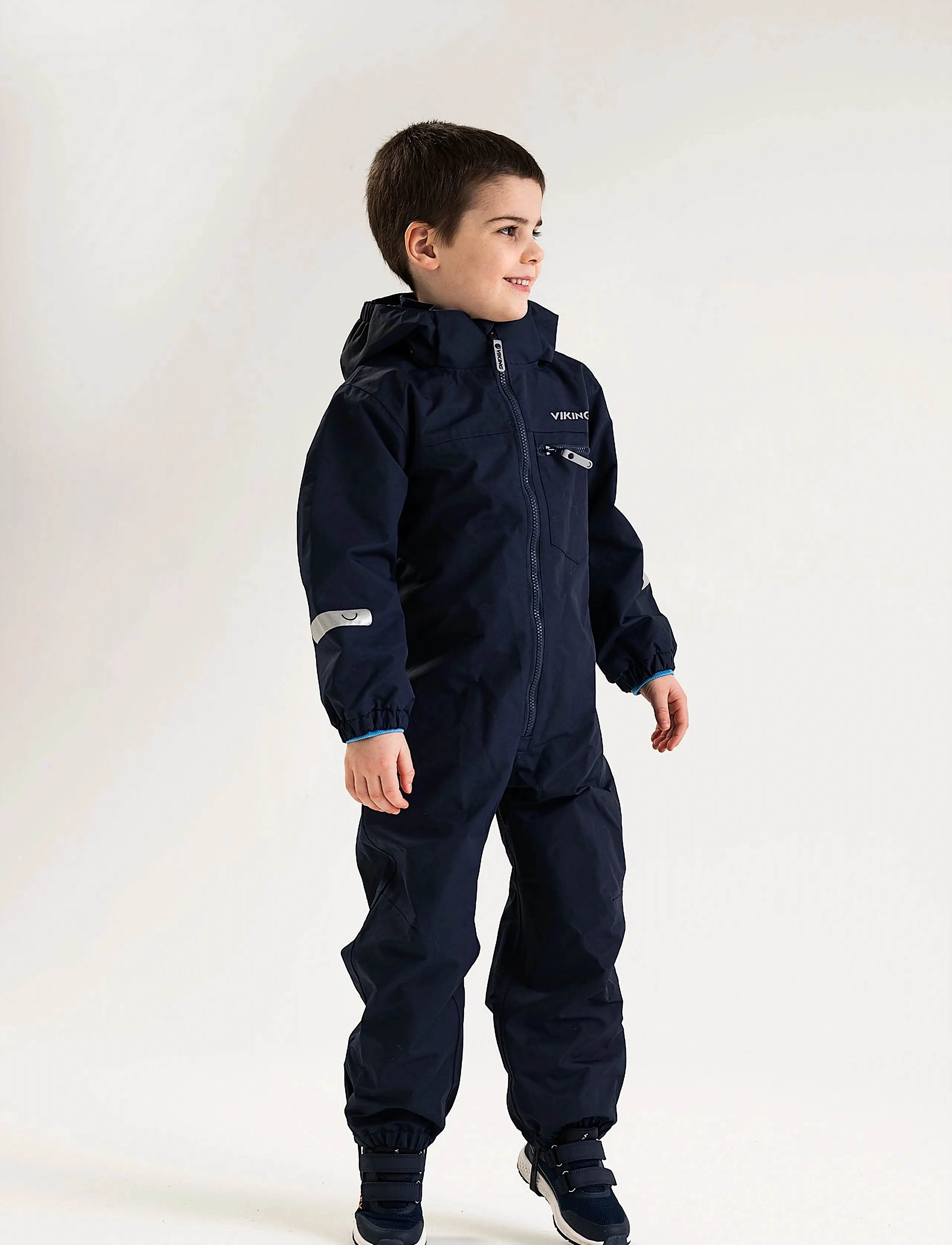 Viking Fun Playsuit Spring Waterproof, Kinder, Regenoverall, Marineblau, Gr.98