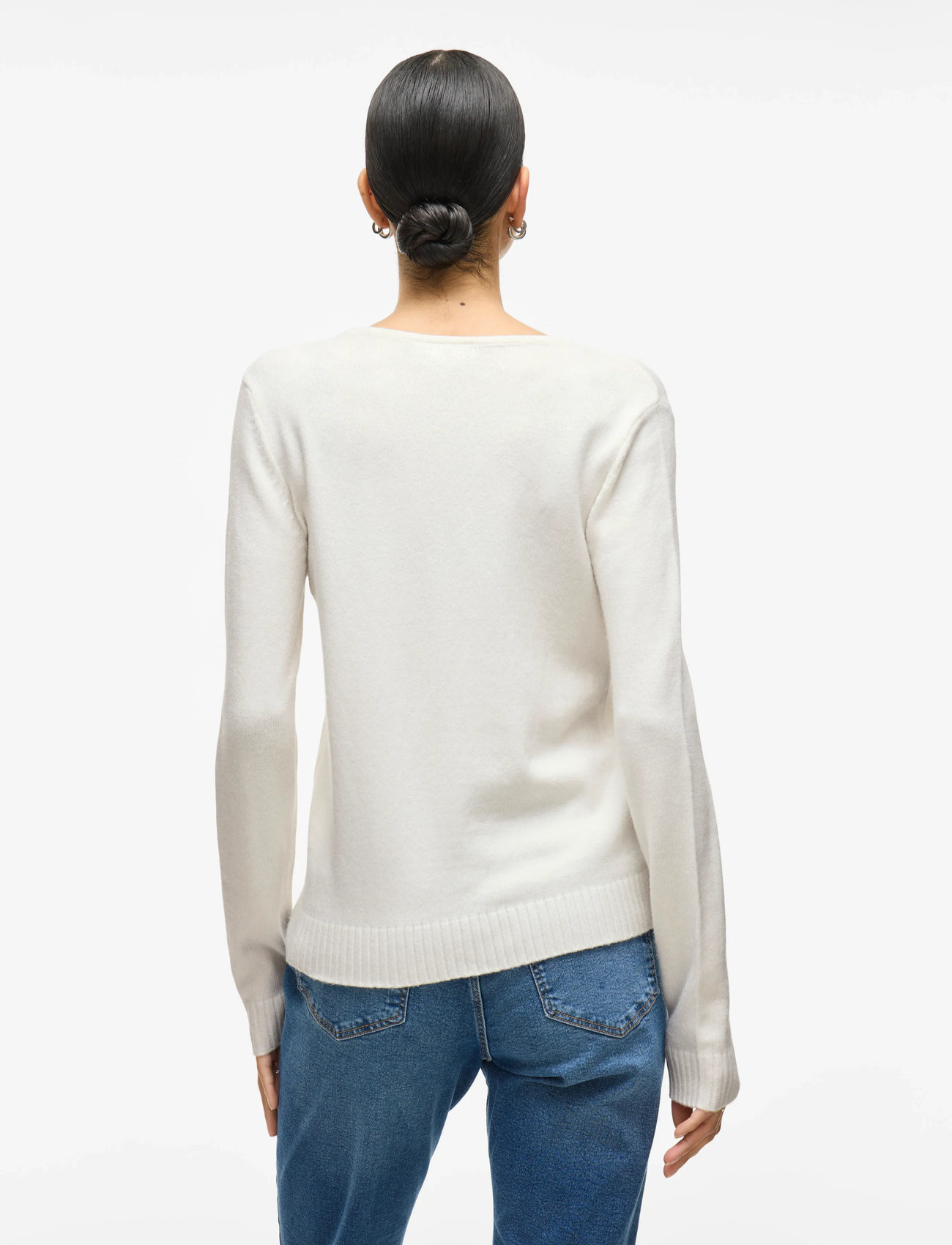 VILA Ril L/S V-neck Knit Top stickade tröjor dam – bild 7