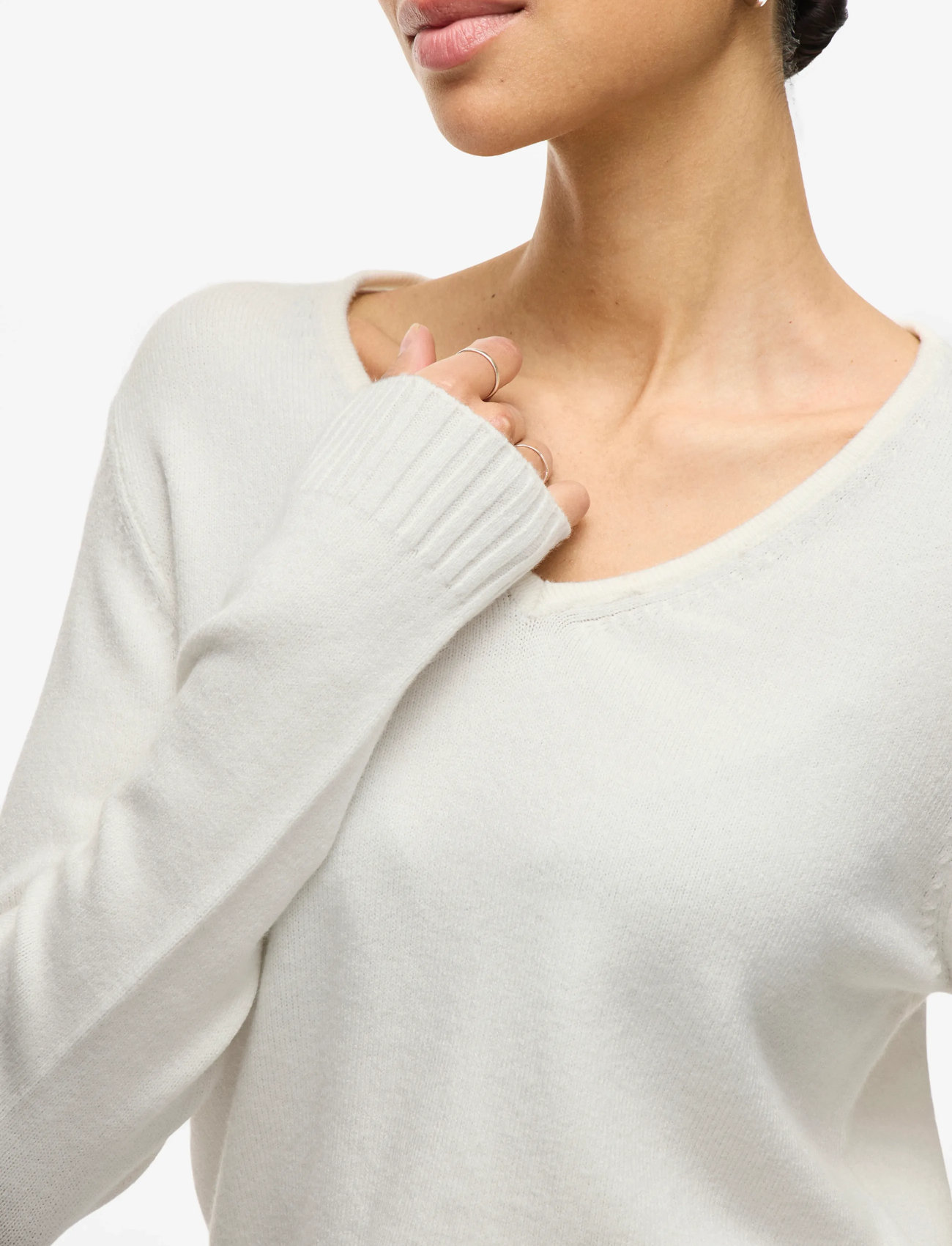 VILA Ril L/S V-neck Knit Top stickade tröjor dam – bild 9
