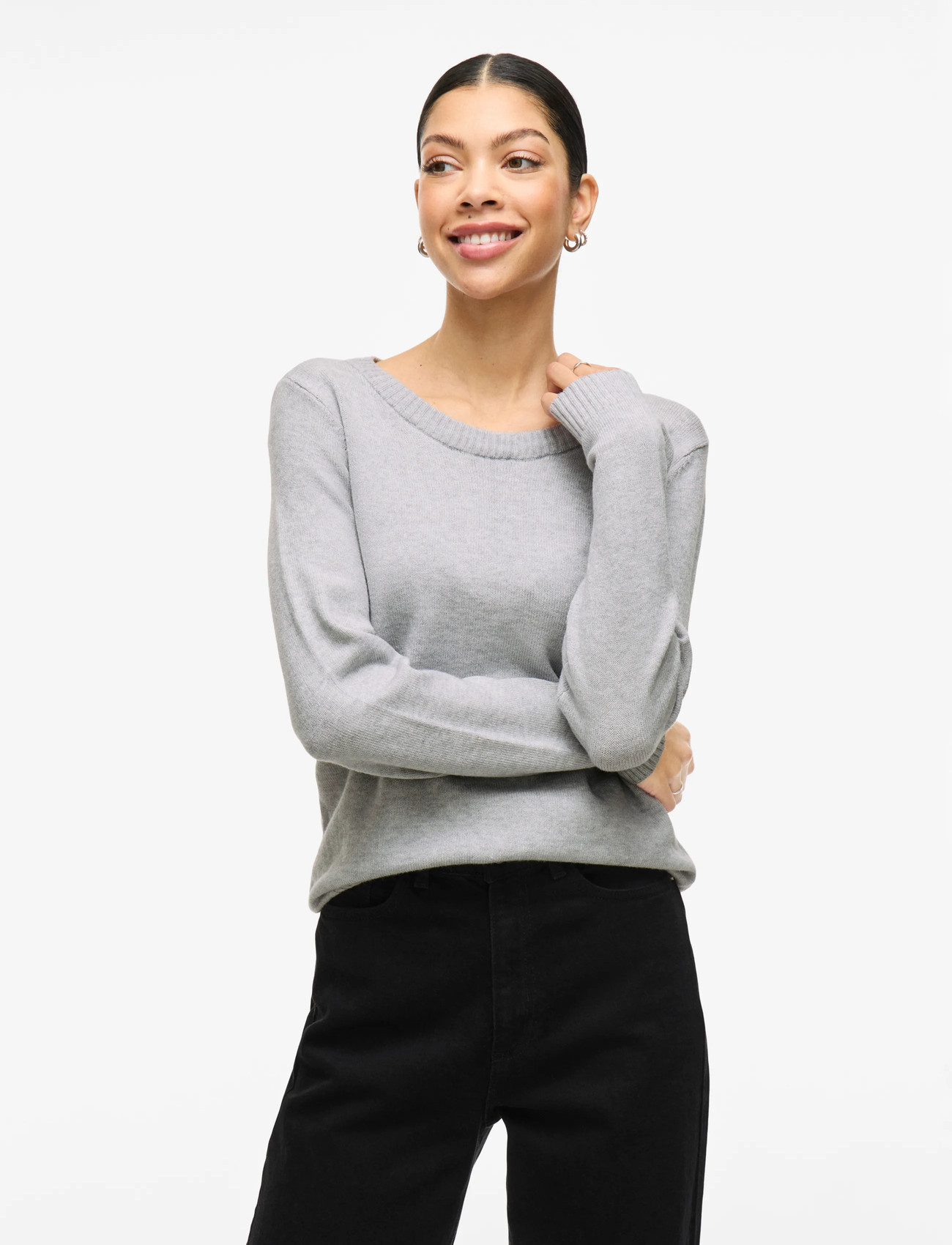 VILA Viril O-neck L/S Knit Top stickade tröjor dam – bild 5