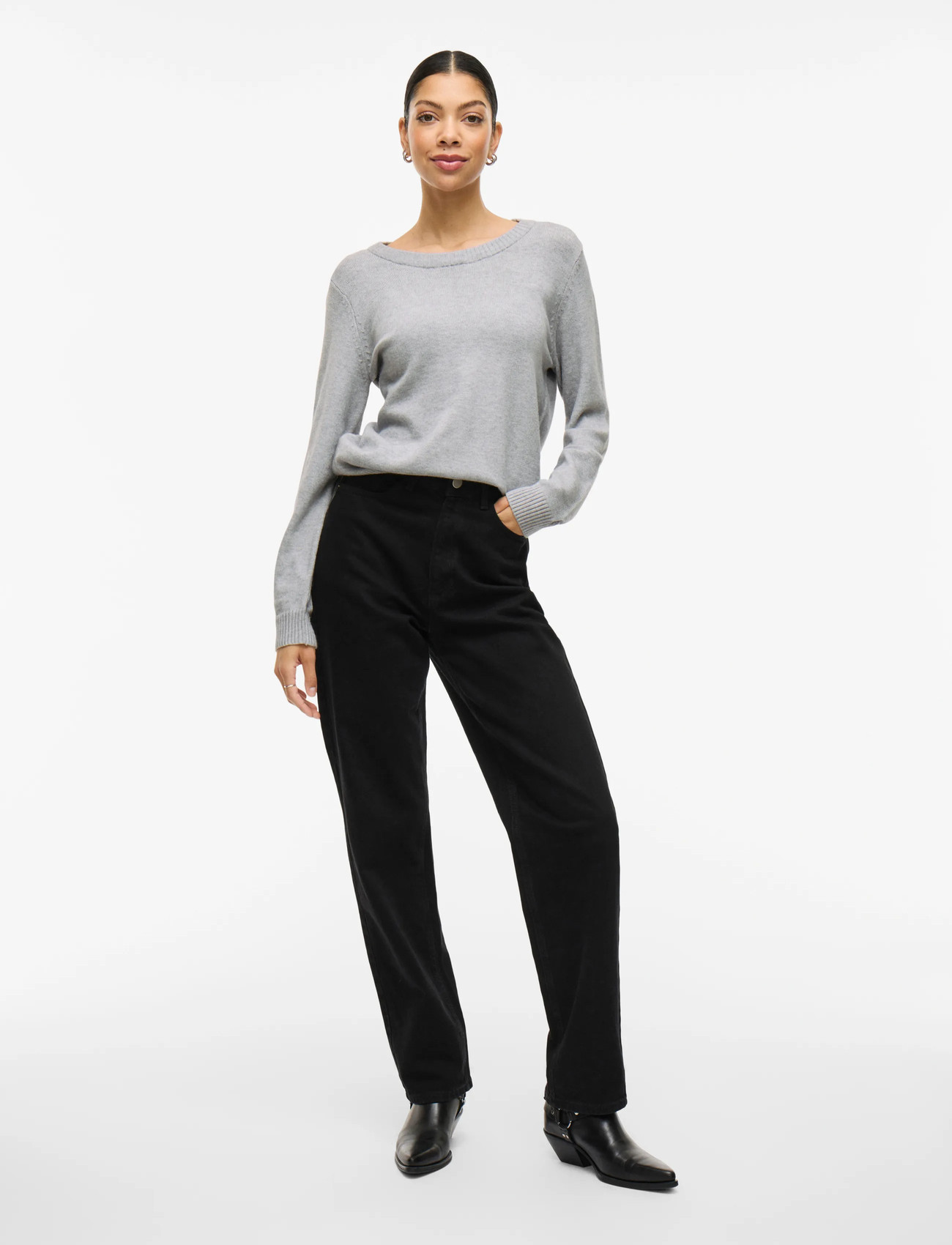 VILA Viril O-neck L/S Knit Top stickade tröjor dam – bild 7