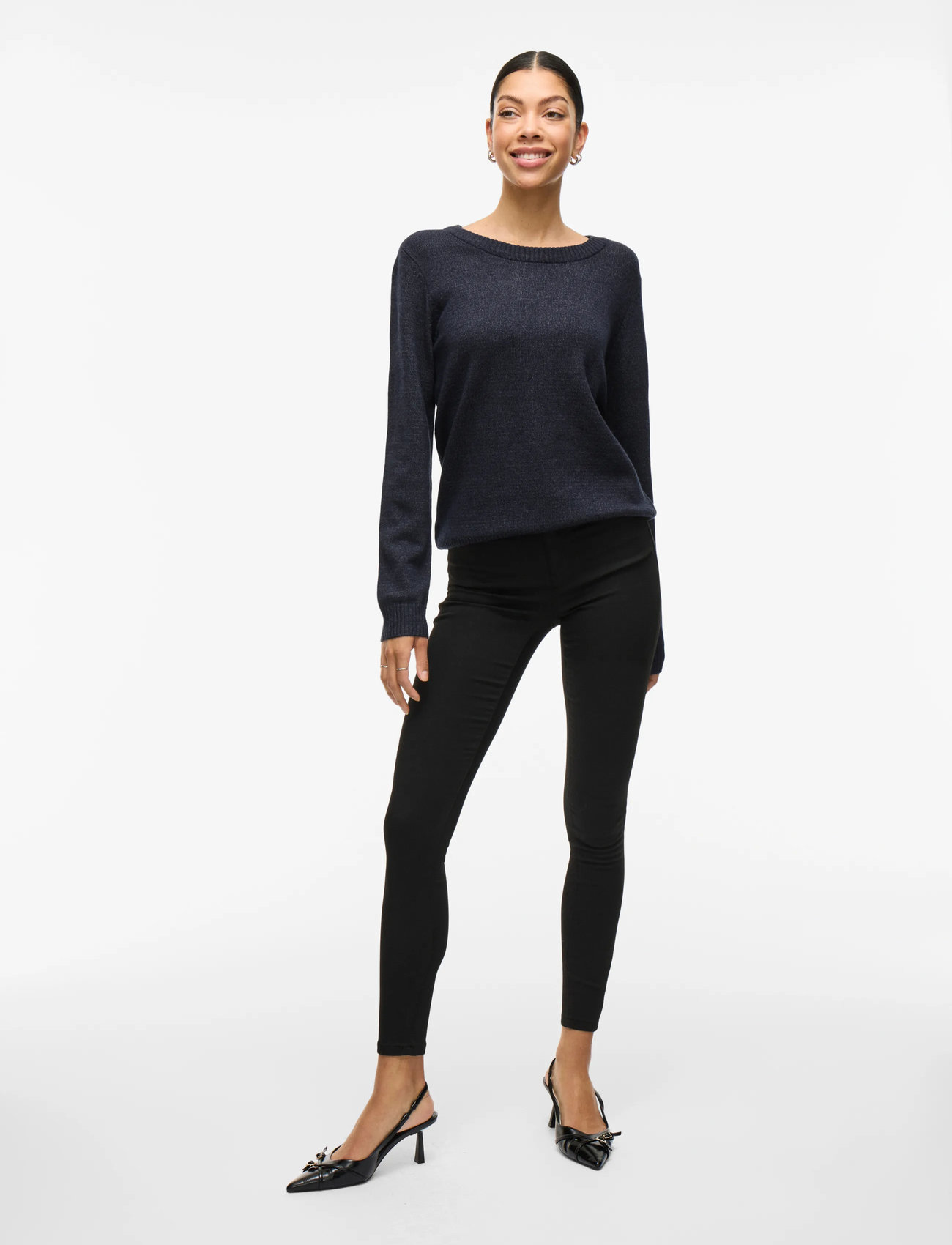 VILA Viril O-neck L/S Knit Top stickade tröjor dam – bild 7