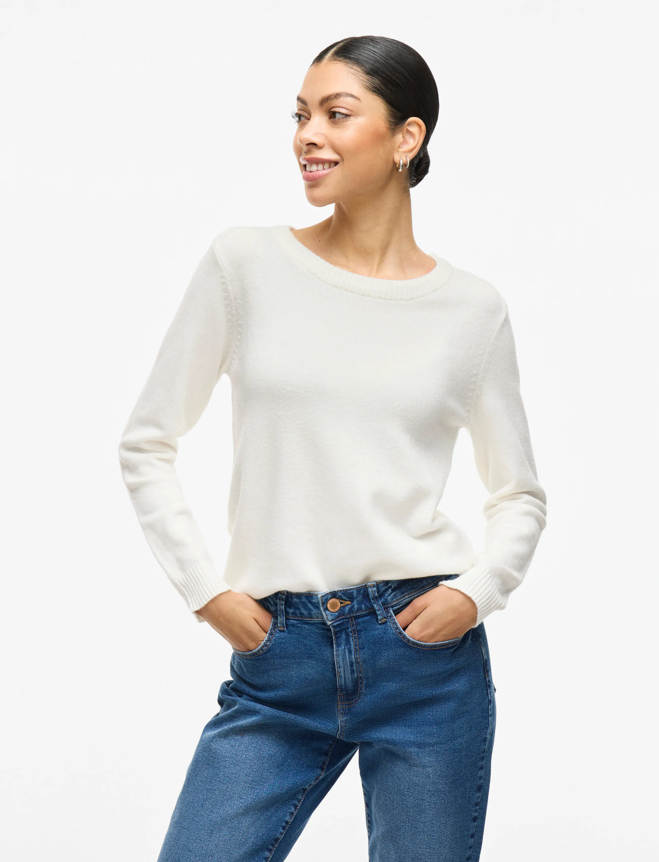VILA Viril O-neck L/S Knit Top stickade tröjor dam – bild 8