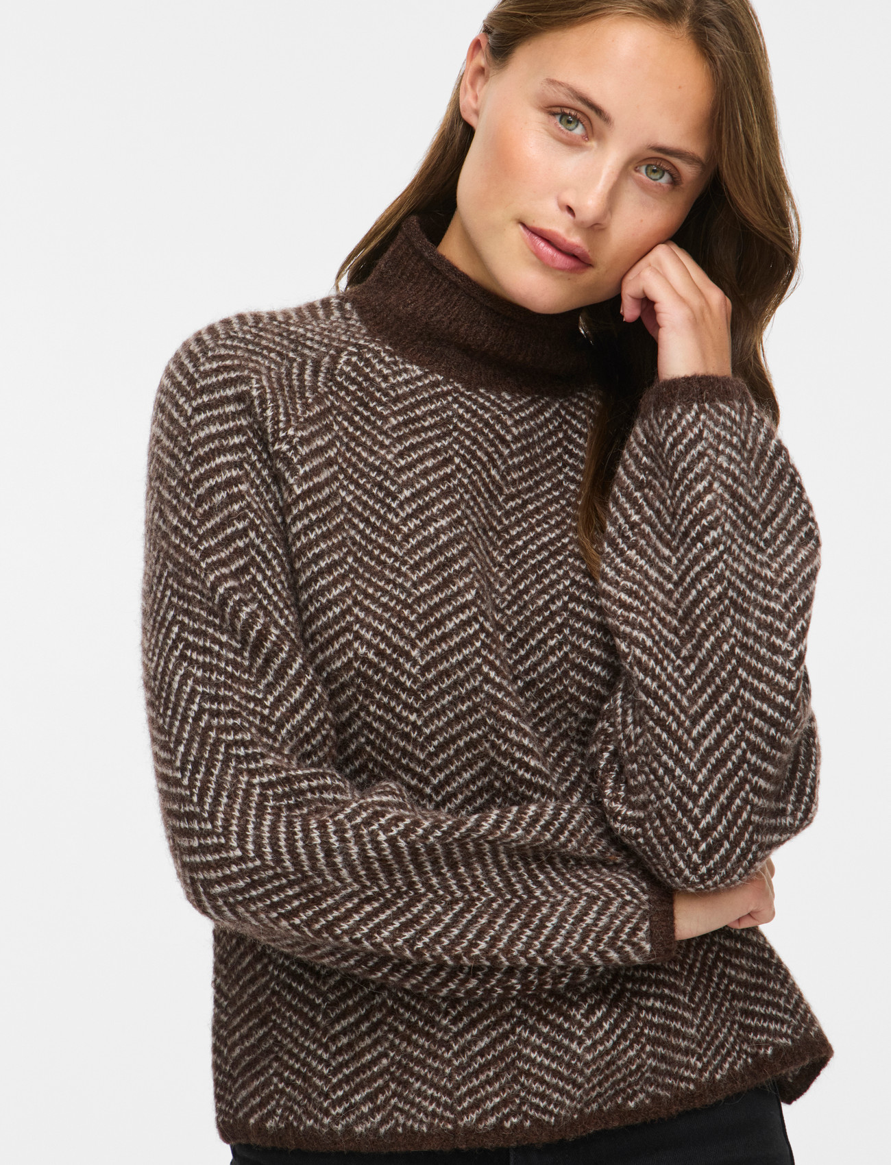 VILA Vilory High Neck L/S KNIT TOP stickade tröjor dam – bild 9