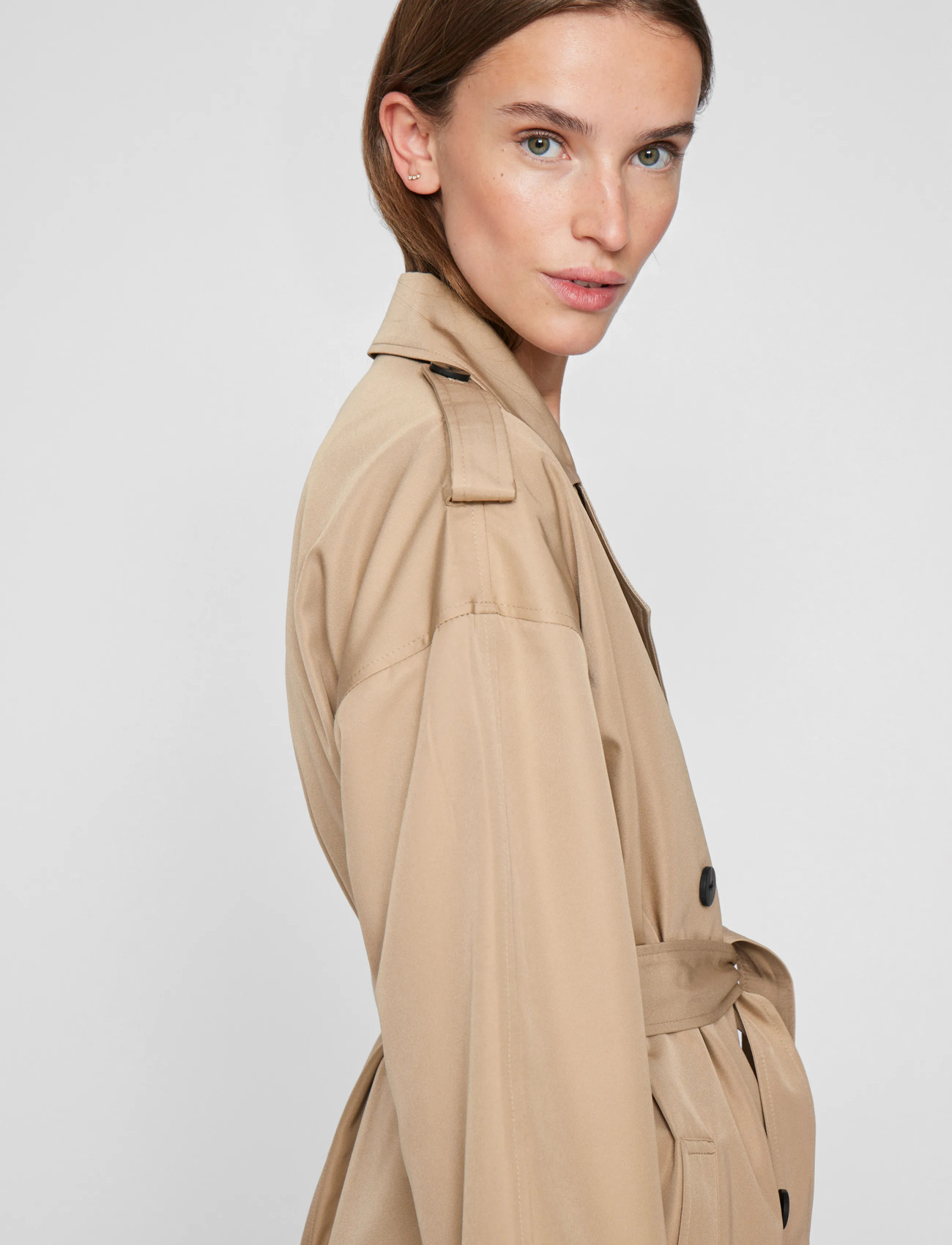 VILA Viaddison L/S LONG TRENCHCOAT trenchcoats dam – bild 10
