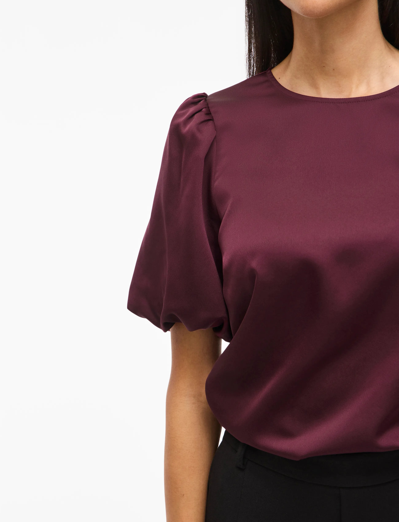 VILA Viellette 2/4 SATIN PUFF TOP blusar dam – bild 7