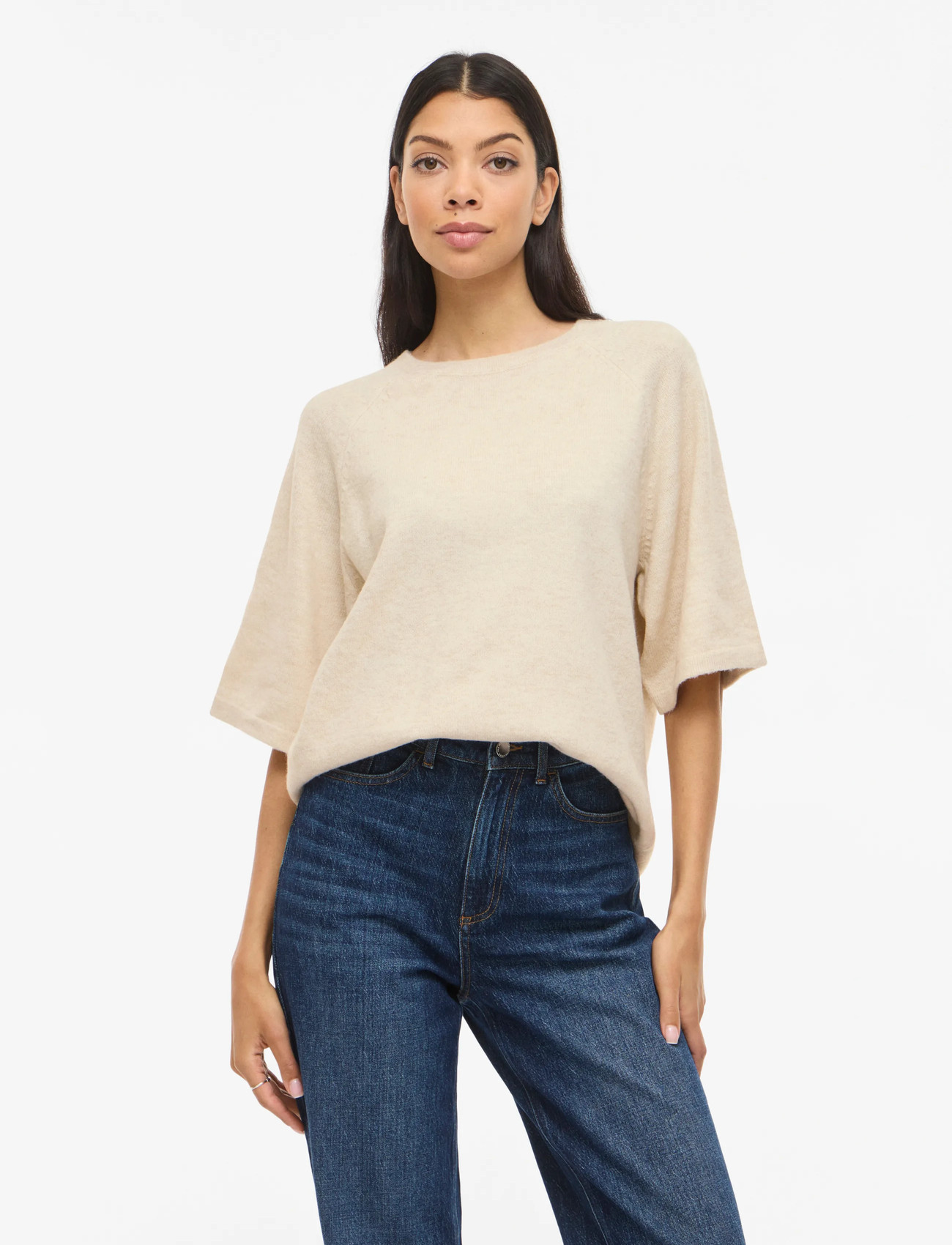 Vila Viliga 2/4 O-Neck Knit Top - Noos - Beige - XL 2