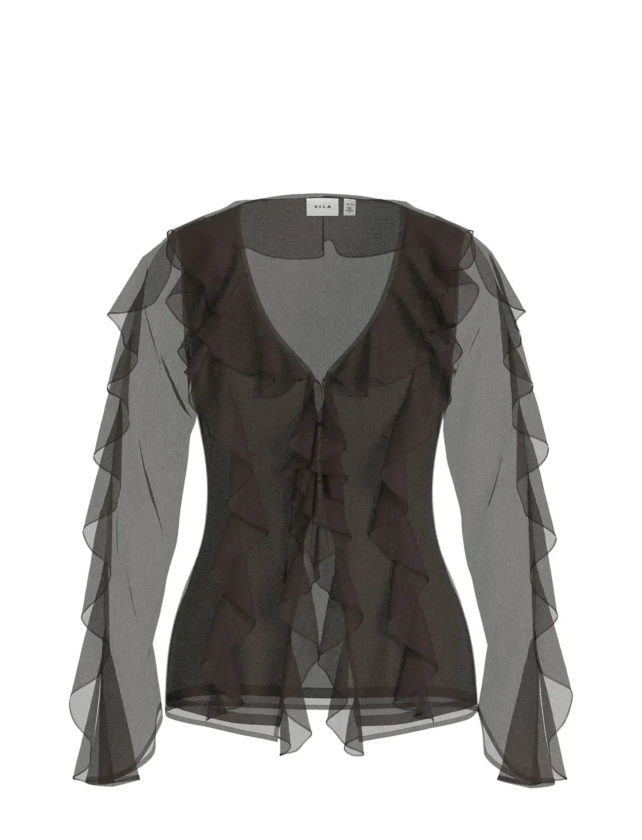 Vila Vifalia L/S Frill Kimono Top/Ka - - 34 1