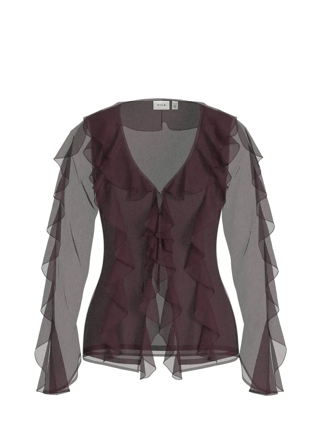 Vila Vifalia L/S Frill Kimono Top/Ka - - 34 1