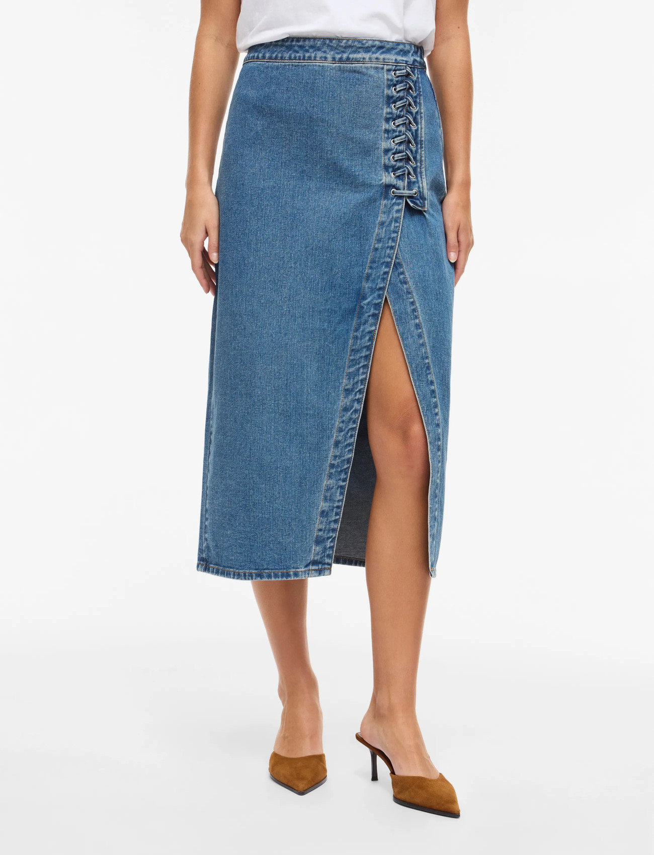 Vila Vigarcia Hw Lacing Detail Skirt - Blue - 34