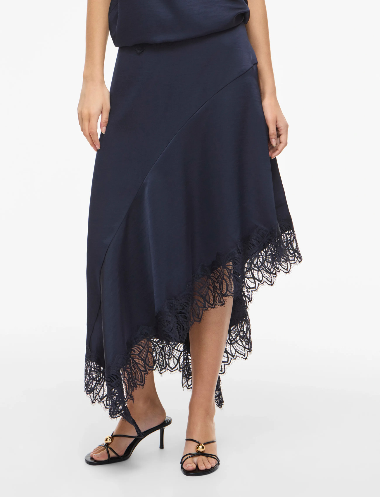 Vila Vilea High Low Lace Skirt - Navy - 34