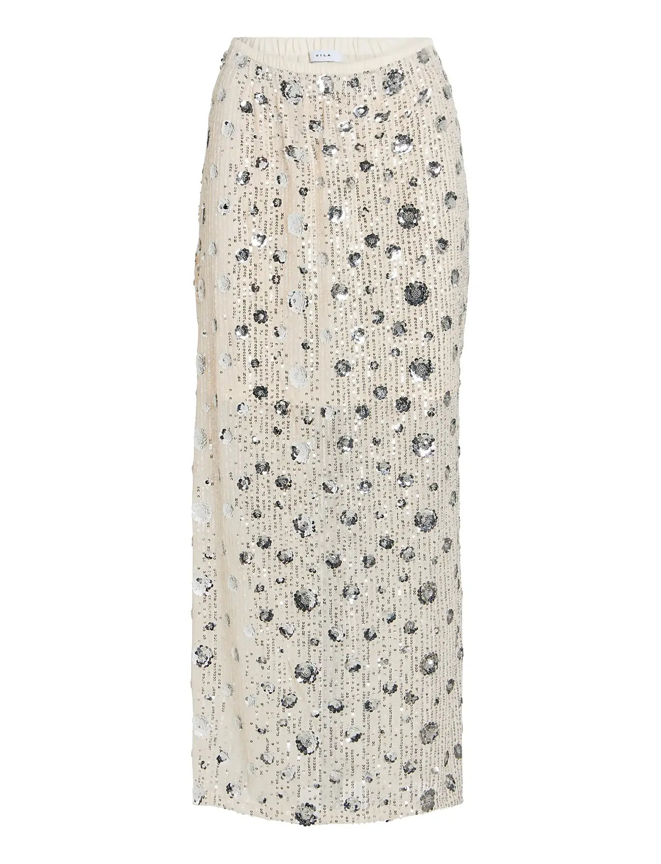 Vila Viisild Hw Sequins Skirt - Silver - S