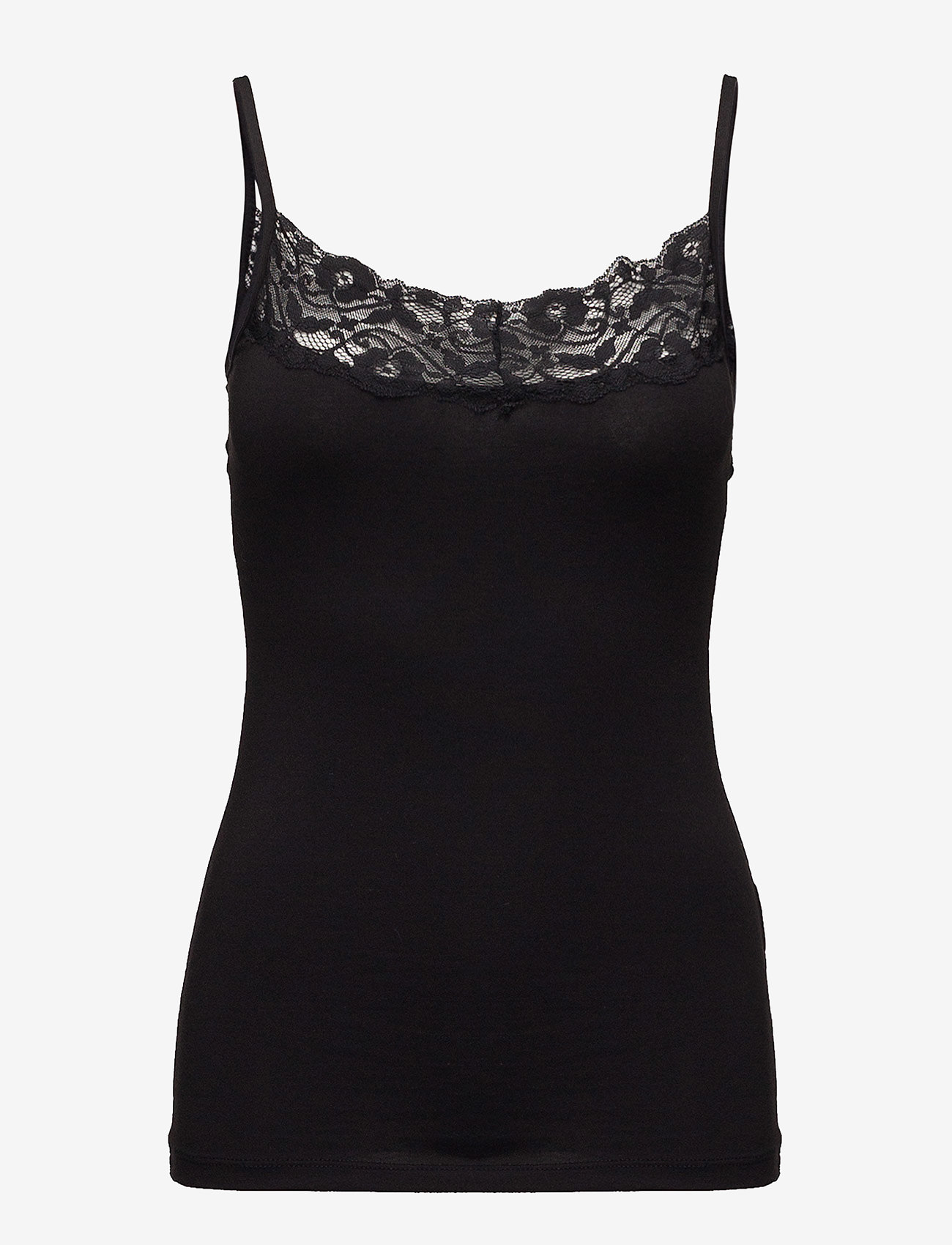 Vila - VIOFFICIEL LACE STRAP TOP - NOOS - black - 0