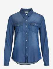Vila - VIBISTA DENIM SHIRT-NOOS - jeansskjortor - dark blue denim - 0