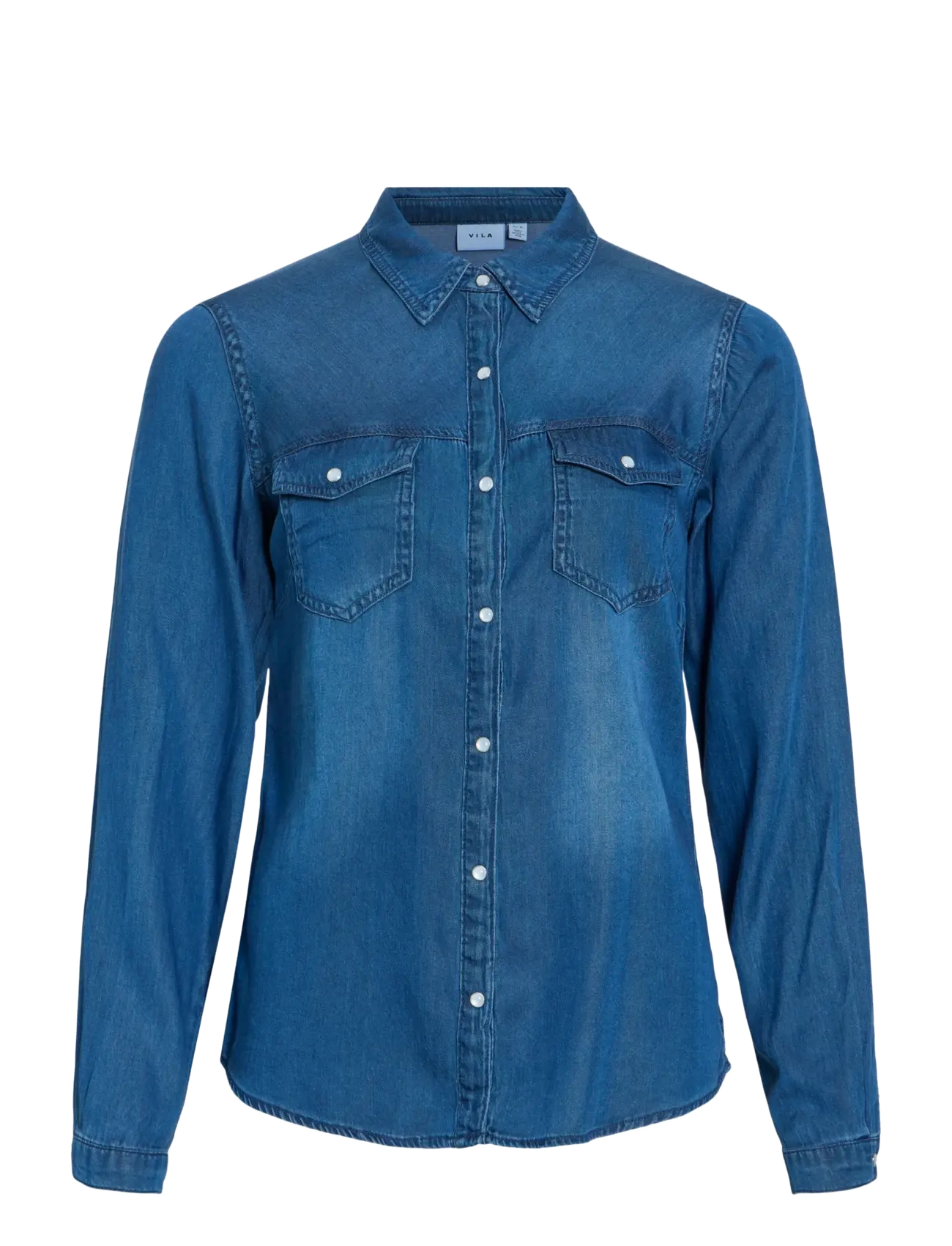 Vila - VIBISTA DENIM SHIRT-NOOS - jeanshemden - dark blue denim - 1