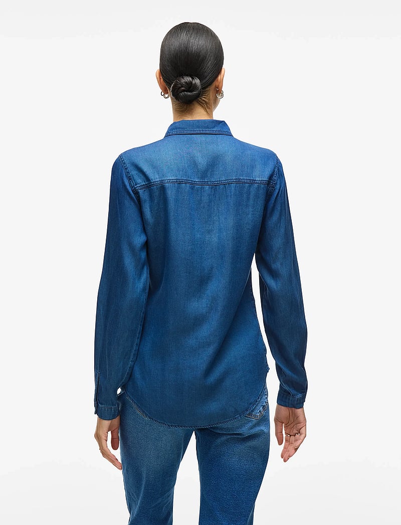 Vila - VIBISTA DENIM SHIRT-NOOS - denimskjorter - dark blue denim - 3