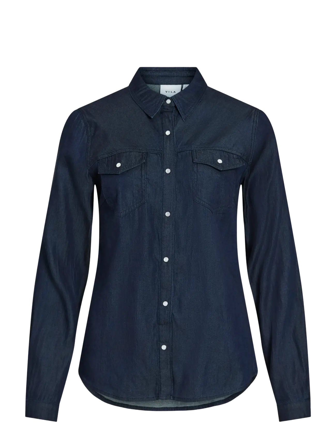 Vila VIBISTA DENIM SHIRT-NOOS - Denim clothing - DARK BLUE DENIM / navy