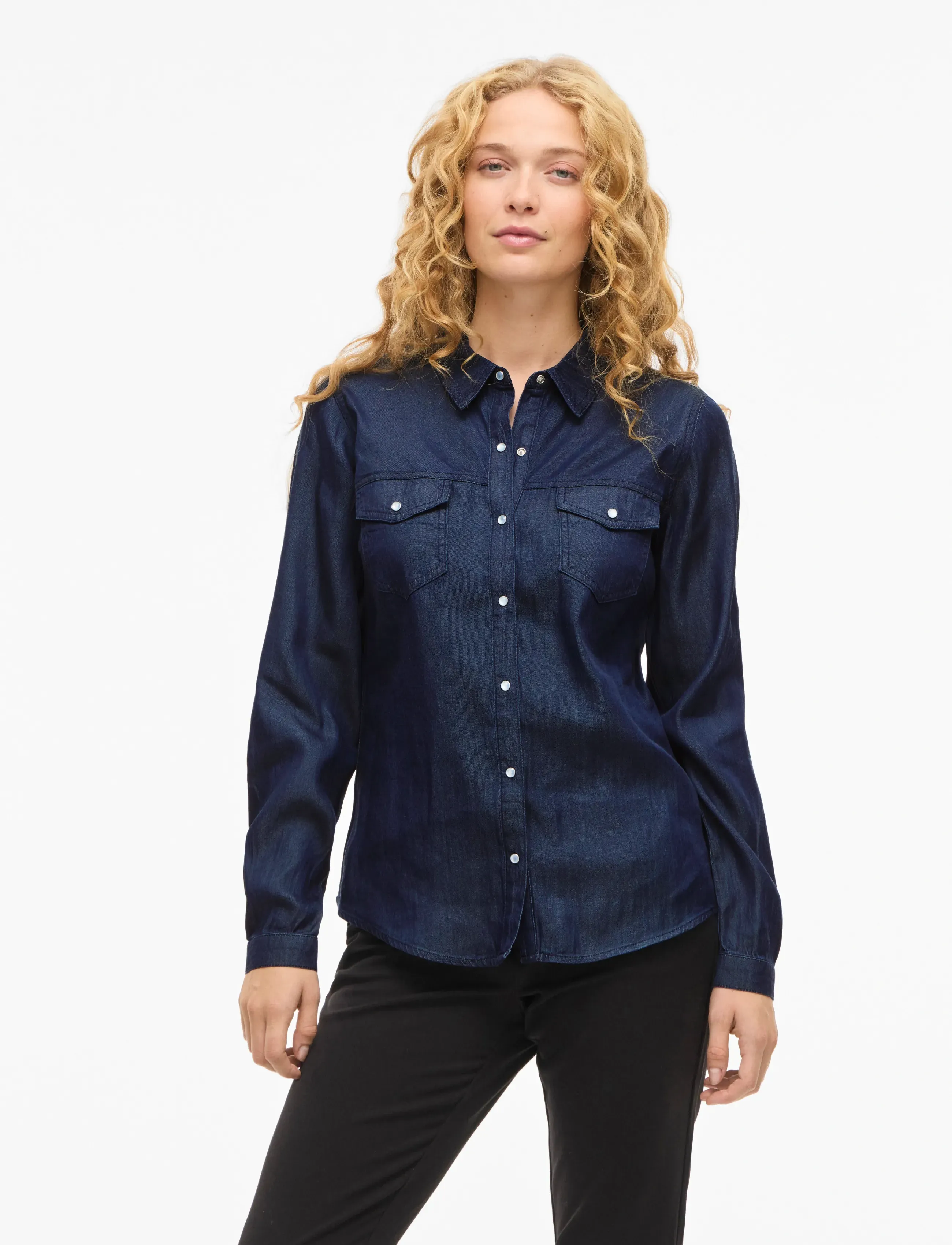 Vila VIBISTA DENIM SHIRT-NOOS - Hemden - DARK BLUE DENIM / navy
