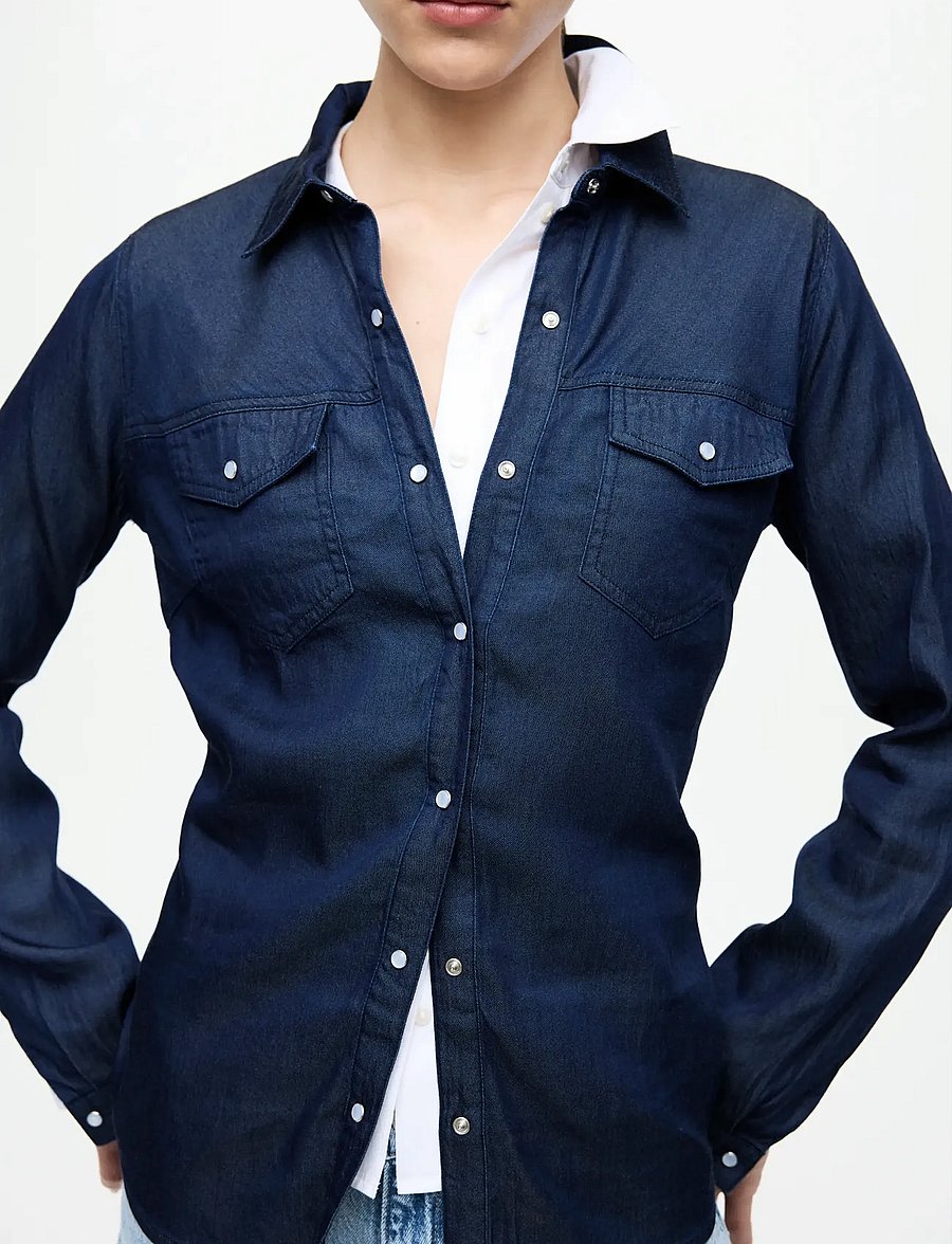 Vila - VIBISTA DENIM SHIRT-NOOS - denimskjorter - dark blue denim - 4