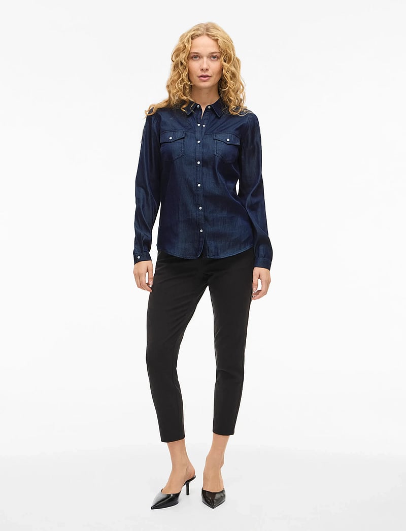 Vila - VIBISTA DENIM SHIRT-NOOS - jeanshemden - dark blue denim - 5