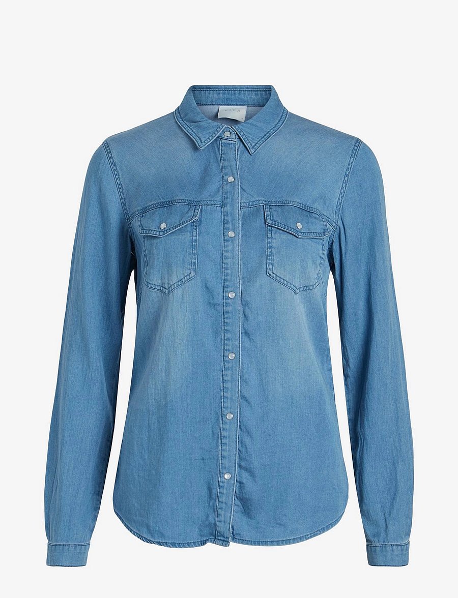 Vila - VIBISTA DENIM SHIRT-NOOS - chemises en jeans - medium blue denim - 1