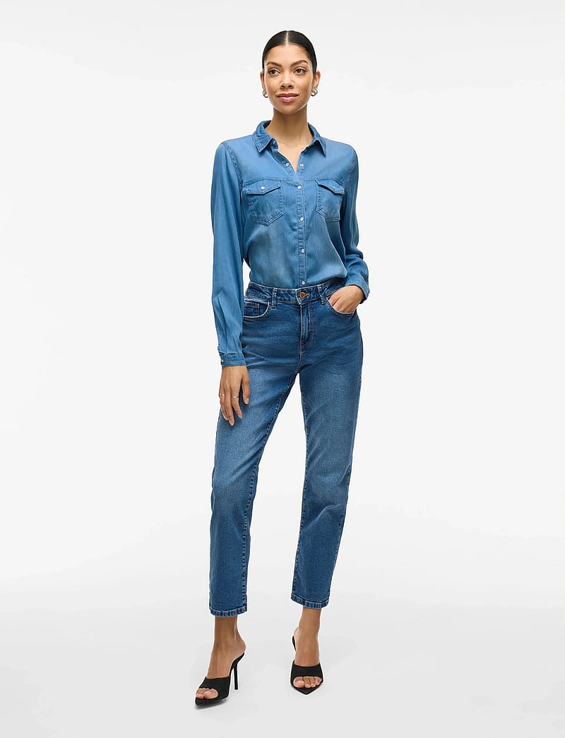 Vila - VIBISTA DENIM SHIRT-NOOS - jeanshemden - medium blue denim - 4