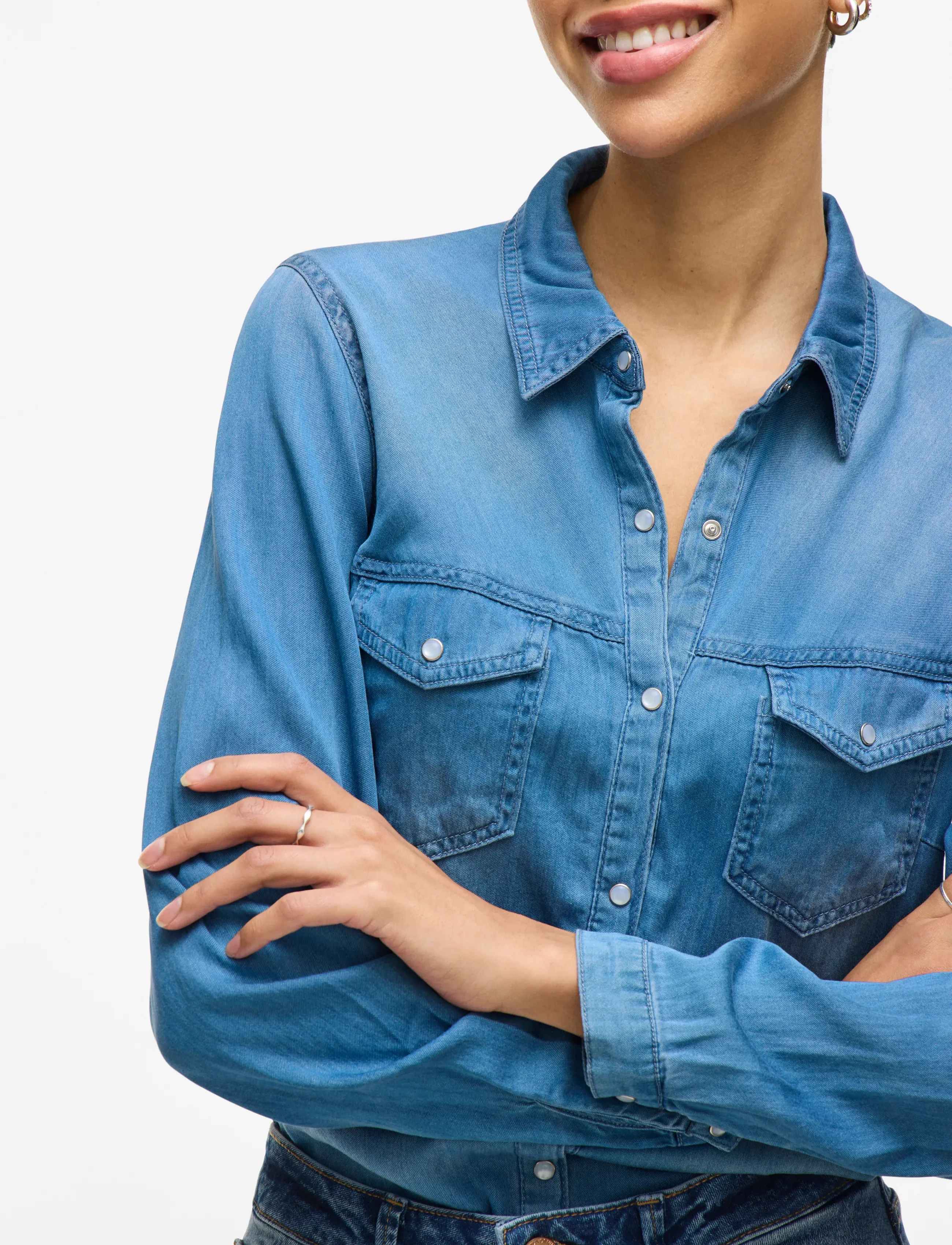 VILA Vibista Denim Shirt-Noos skjortor dam – bild 6
