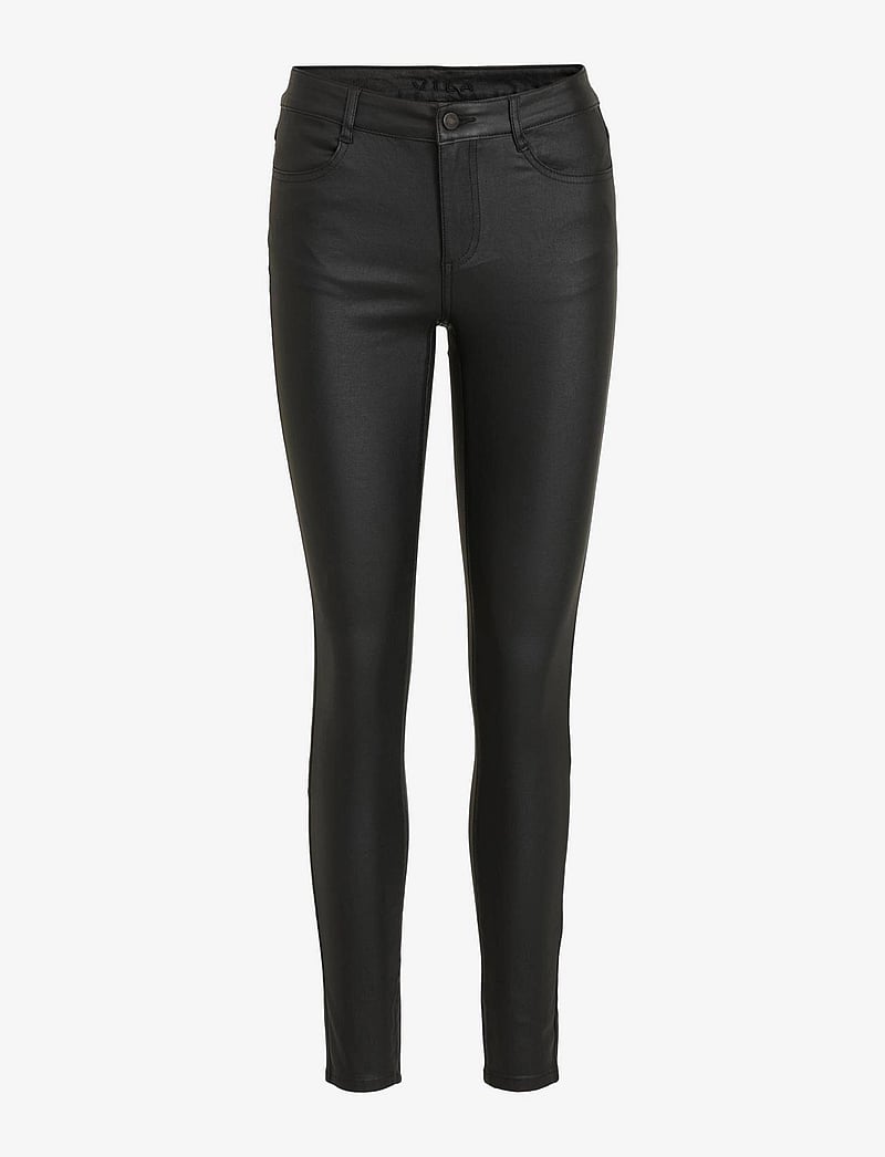 Vila - VICOMMIT COATED RWSK NEW PANT-NOOS - nahkpüksid - black - 1