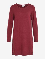 Vila - VIRIL L/S KNIT DRESS - knitted dresses - beet red - 0