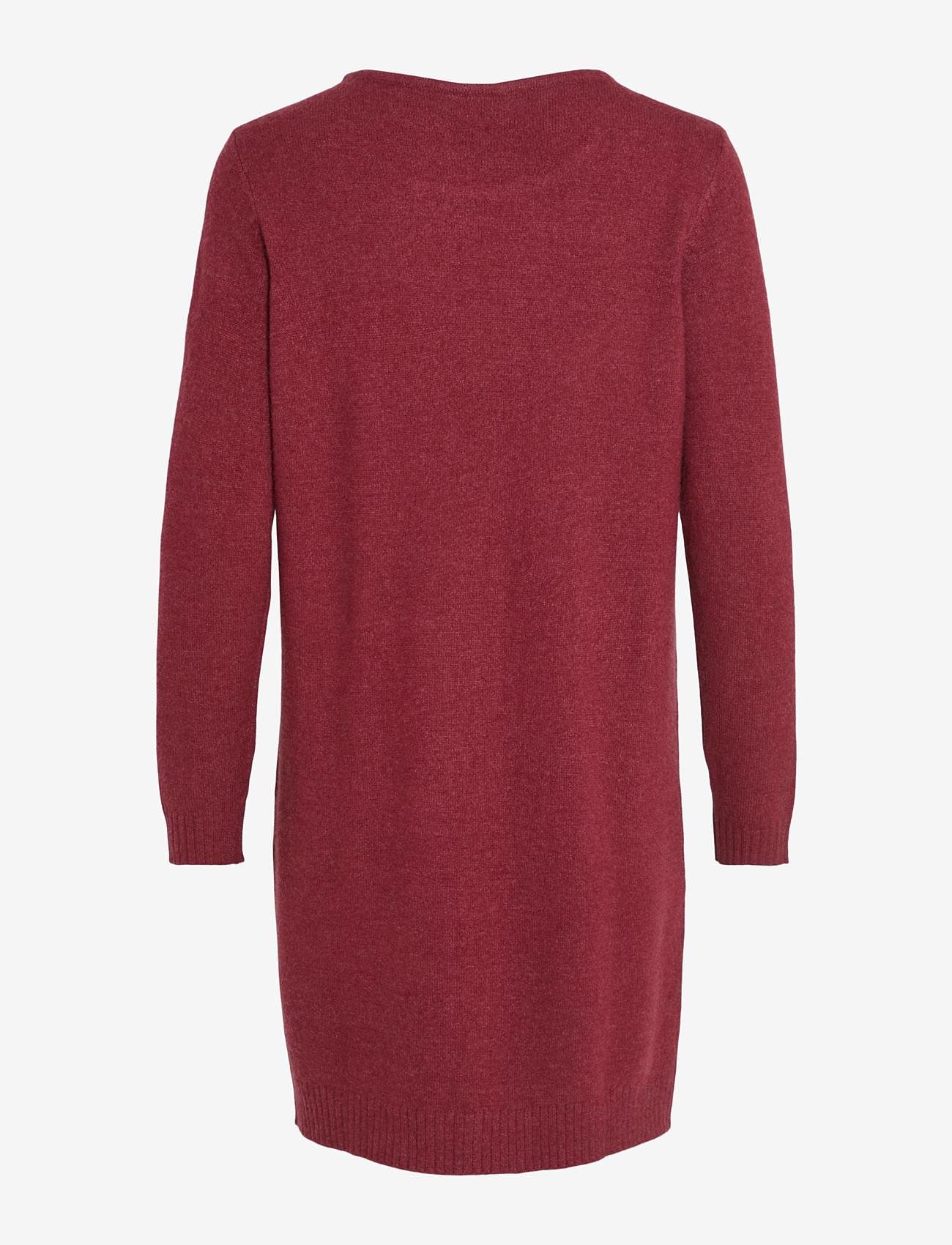 Vila - VIRIL L/S KNIT DRESS - knitted dresses - beet red - 1