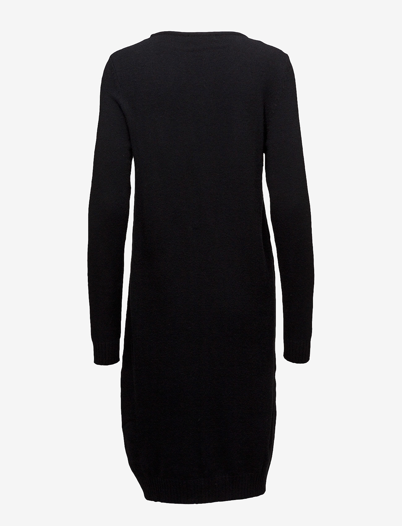 Vila - VIRIL L/S KNIT DRESS - knitted dresses - black - 1