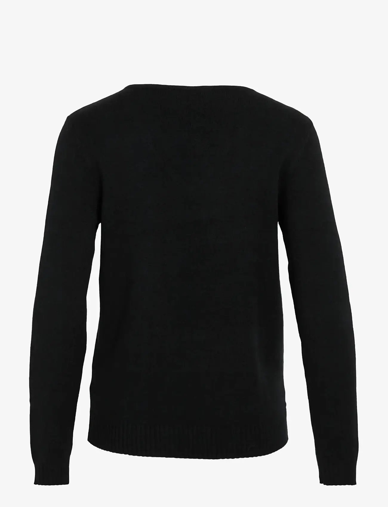 Vila - VIRIL V-NECK L/S  KNIT TOP - NOOS - stickade tröjor - black - 2